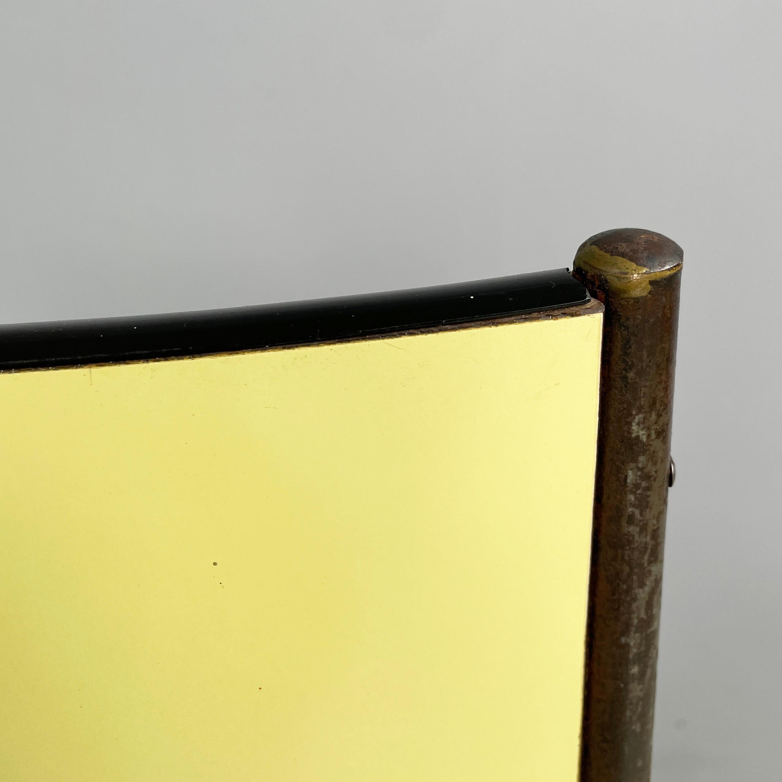 Italian mid-century modern Chair in light yellow laminate and black metal, 1960s For Sale 10