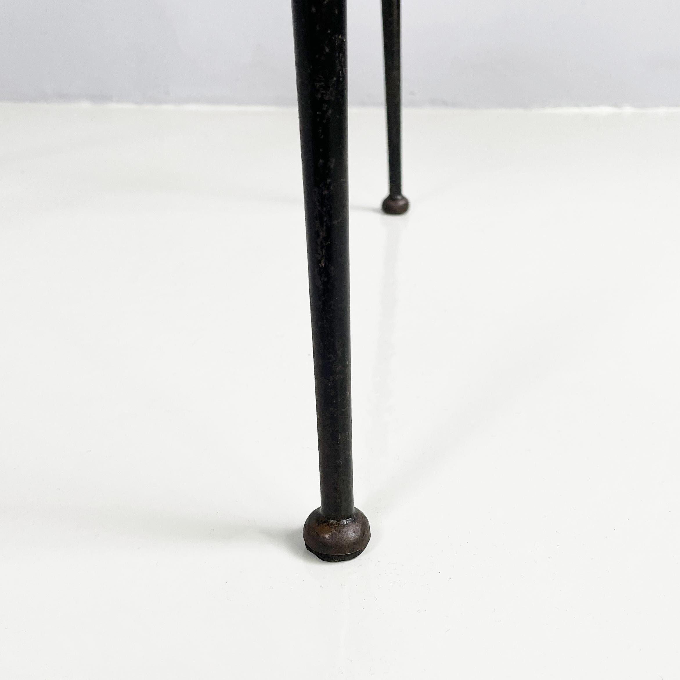 Italian mid-century modern Chair in light yellow laminate and black metal, 1960s For Sale 14