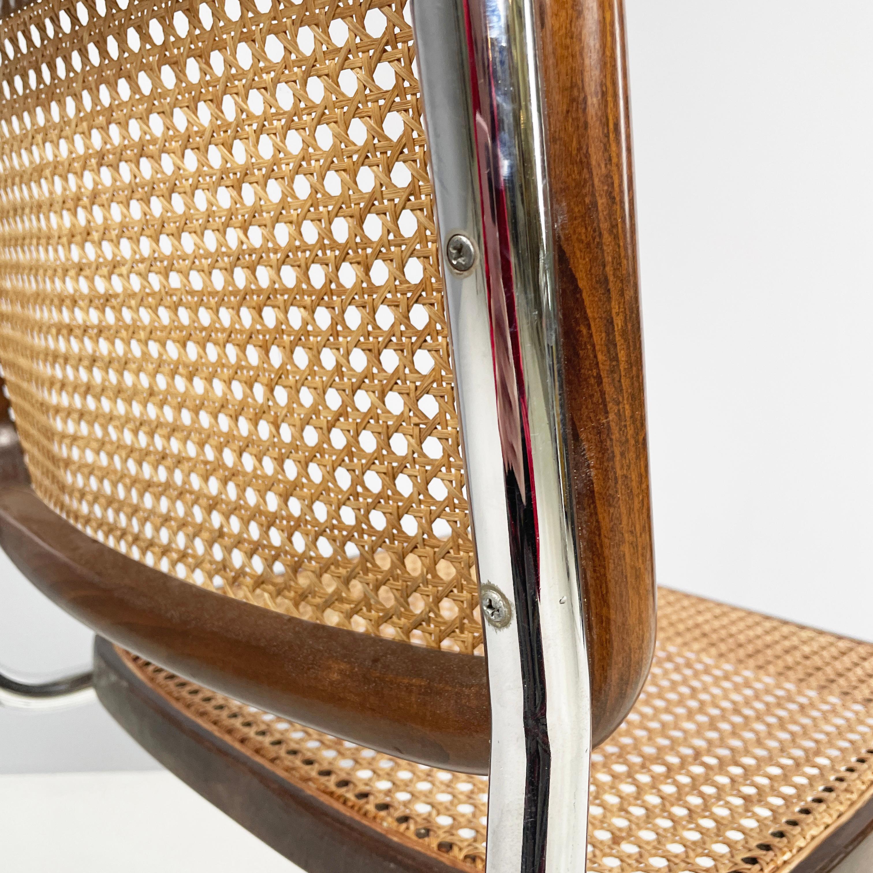 Chaise italienne moderne du milieu du siècle dernier en paille, bois et acier, années 1960 en vente 6