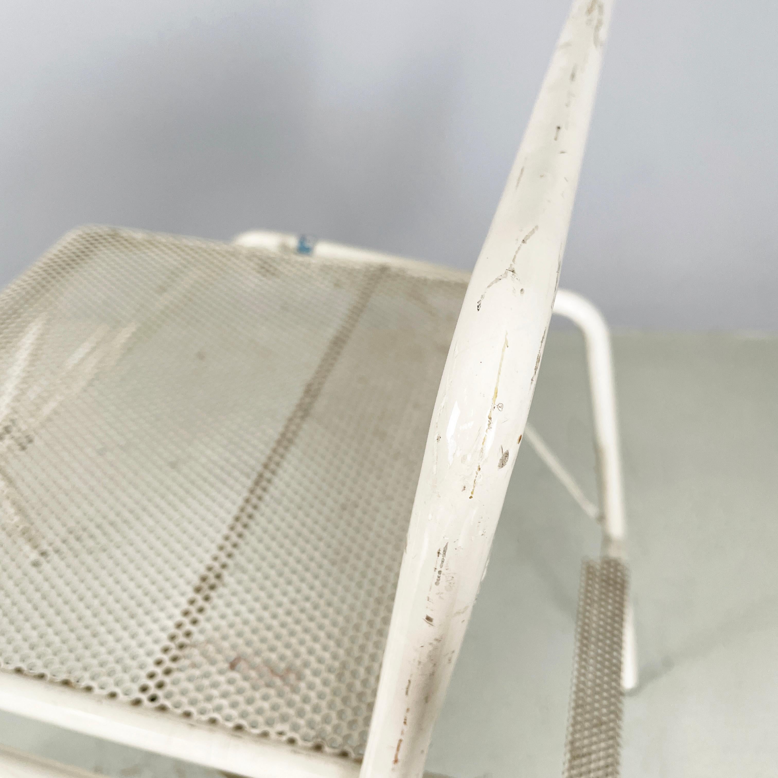 Italian mid-century modern Chair turn in to stairs in white metal, 1960s 4