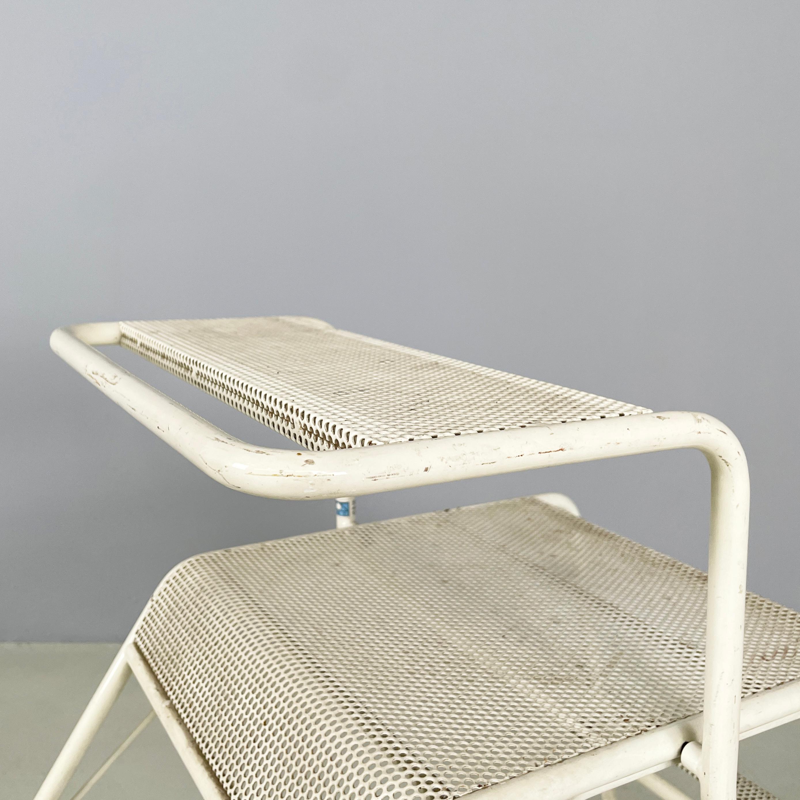 Italian mid-century modern Chair turn in to stairs in white metal, 1960s 5