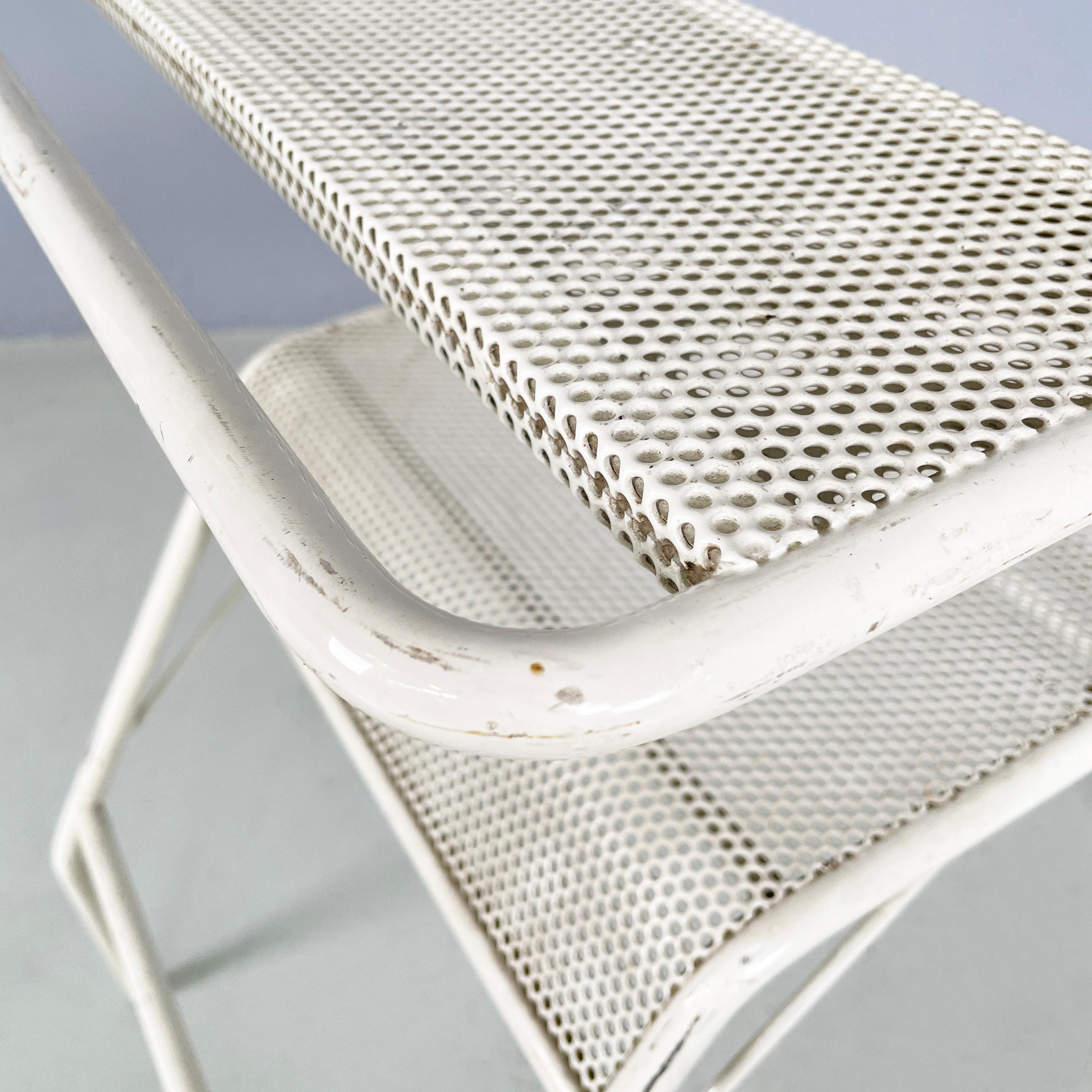 Italian mid-century modern Chair turn in to stairs in white metal, 1960s 6