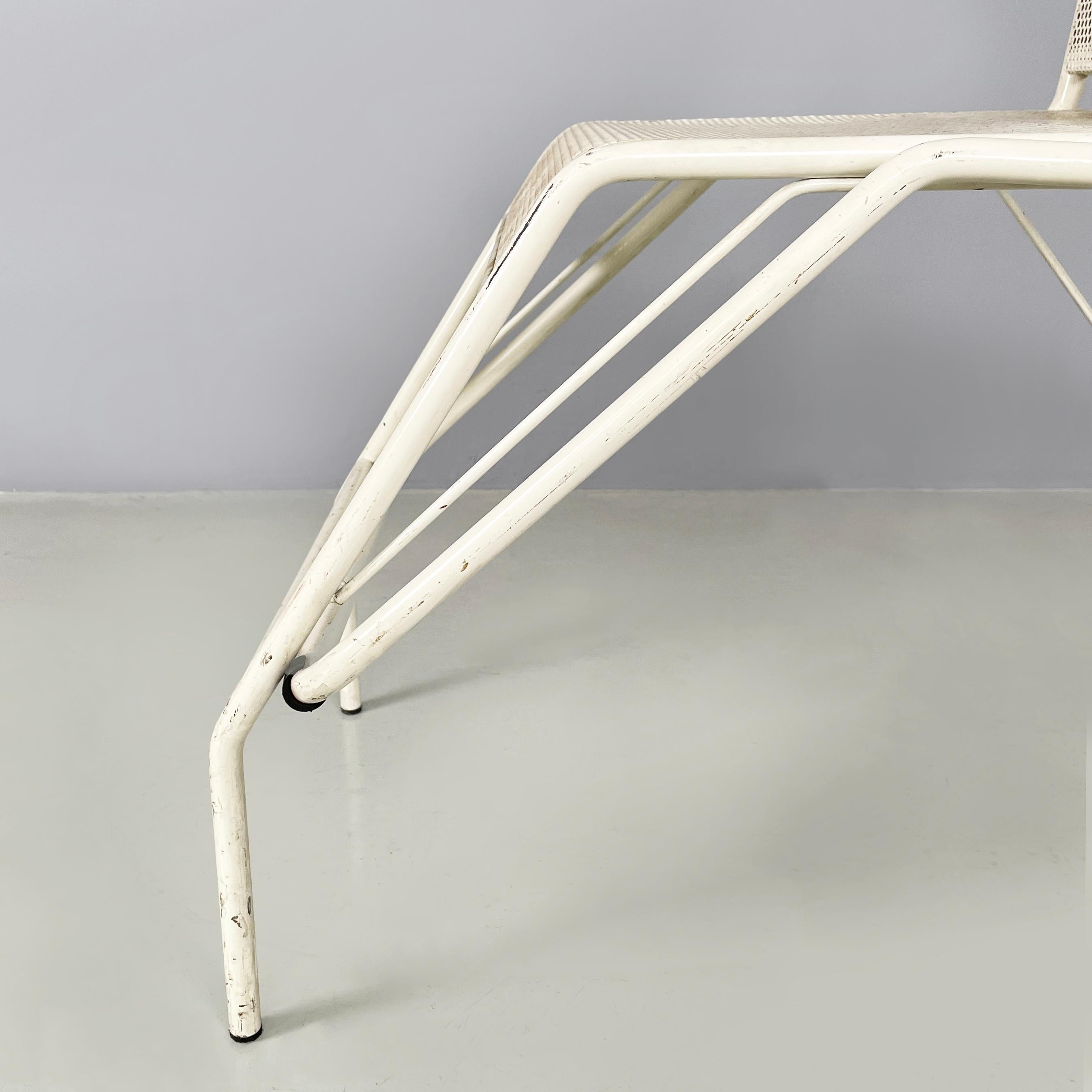 Italian mid-century modern Chair turn in to stairs in white metal, 1960s 9