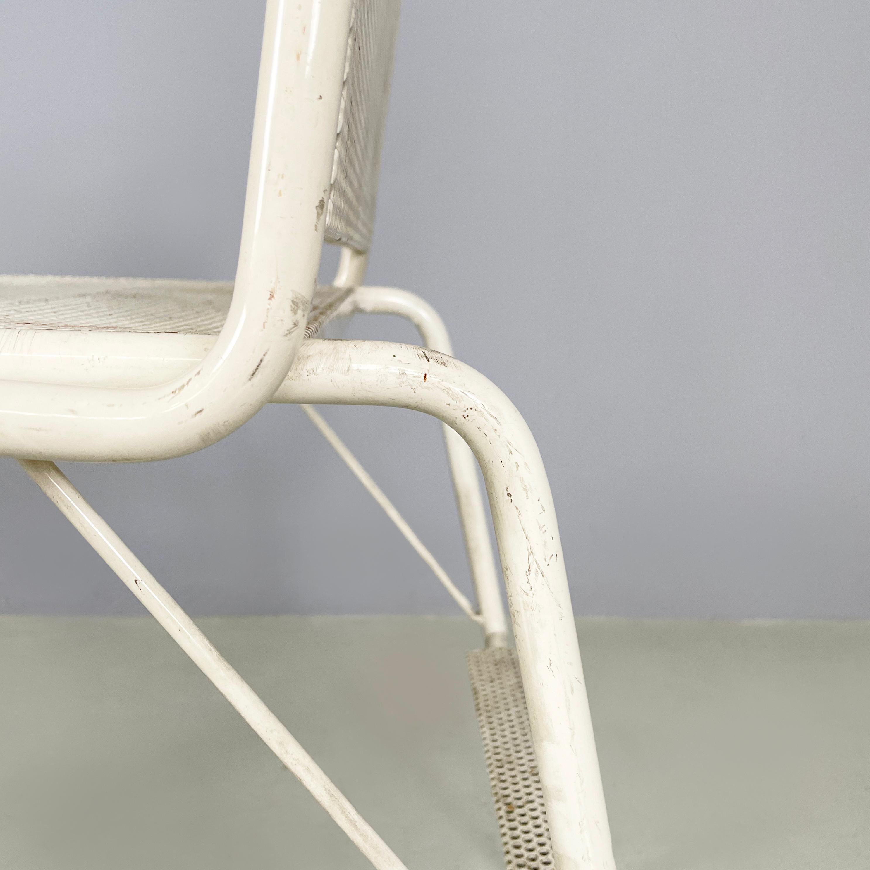 Italian mid-century modern Chair turn in to stairs in white metal, 1960s 10
