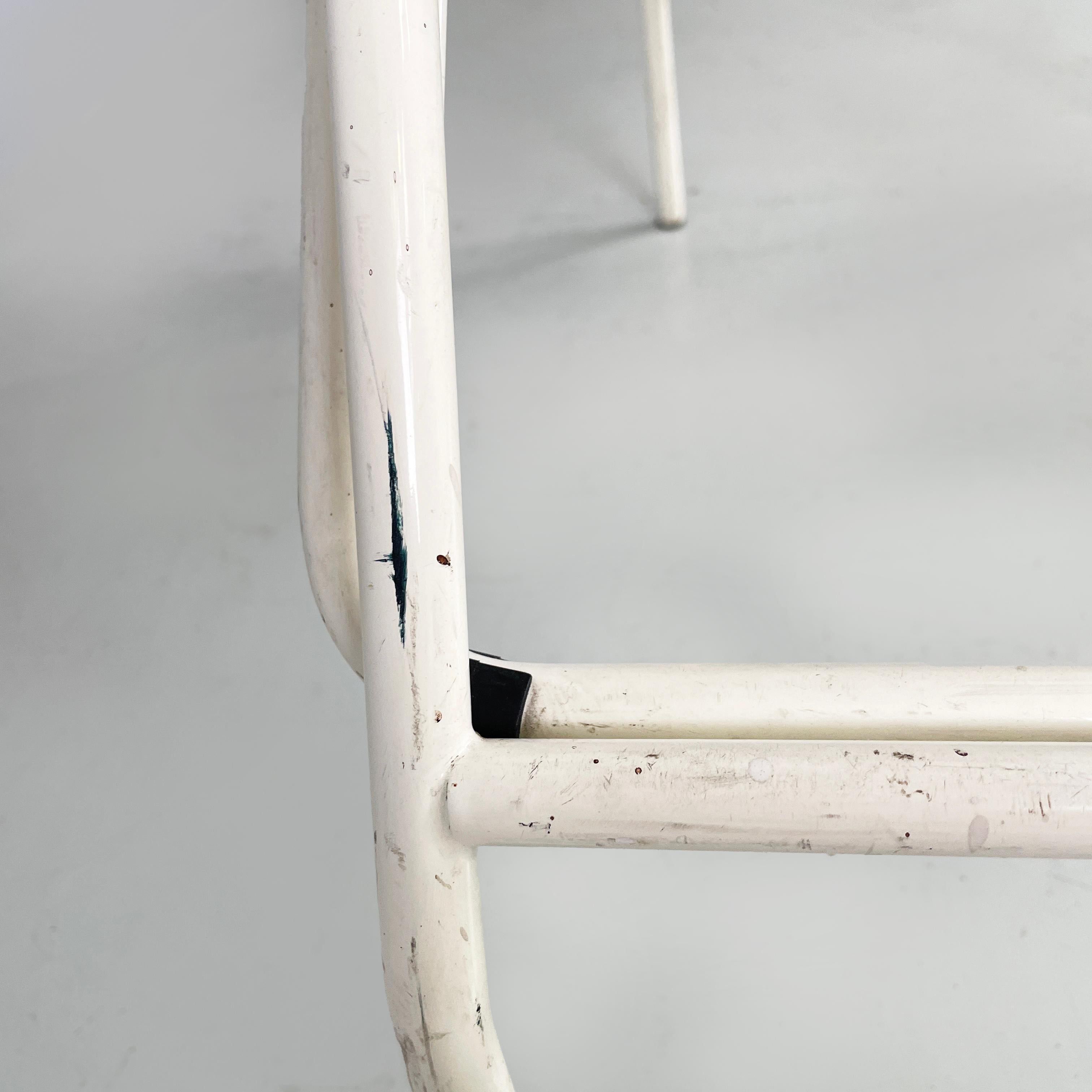 Italian mid-century modern Chair turn in to stairs in white metal, 1960s 13