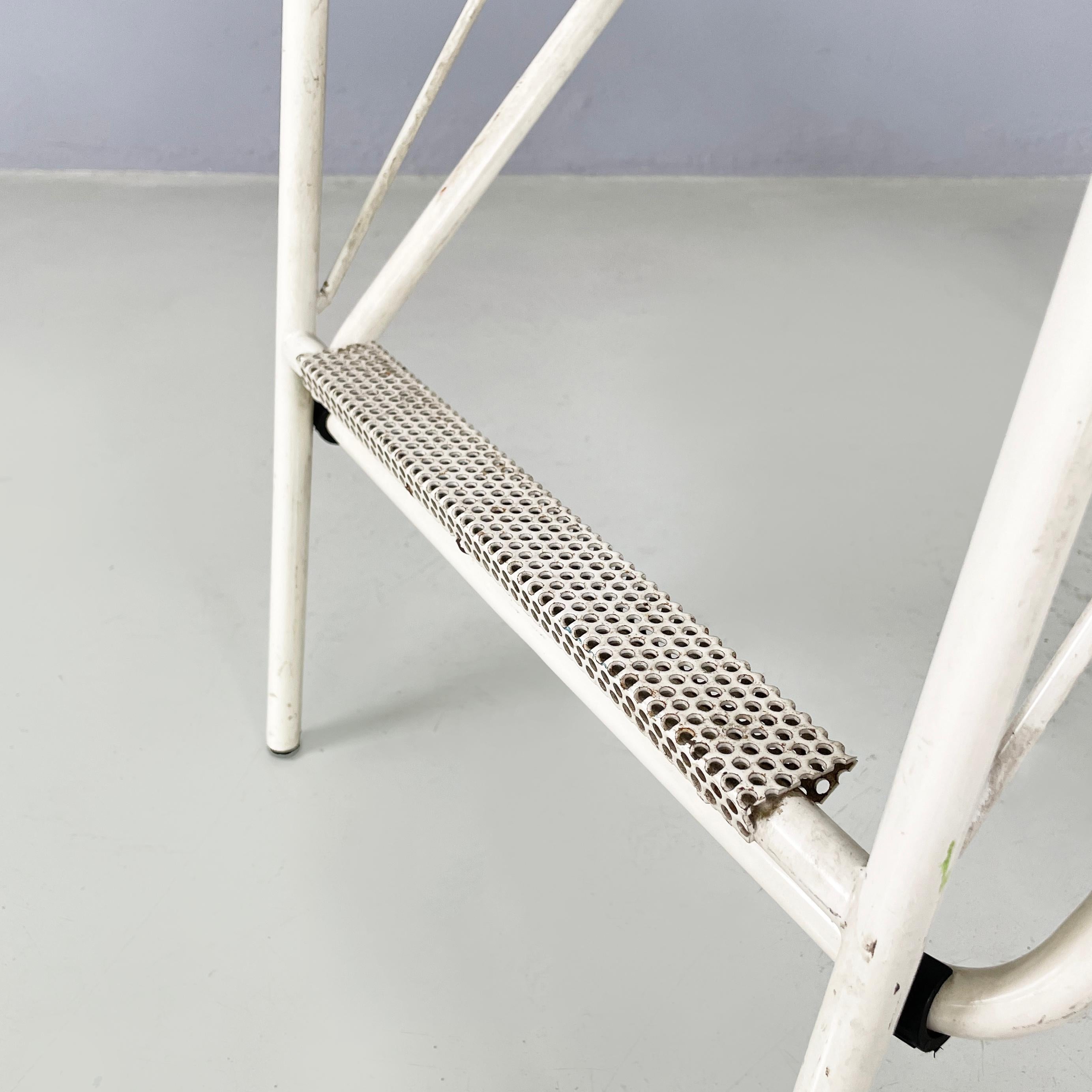 Italian mid-century modern Chair turn in to stairs in white metal, 1960s 14