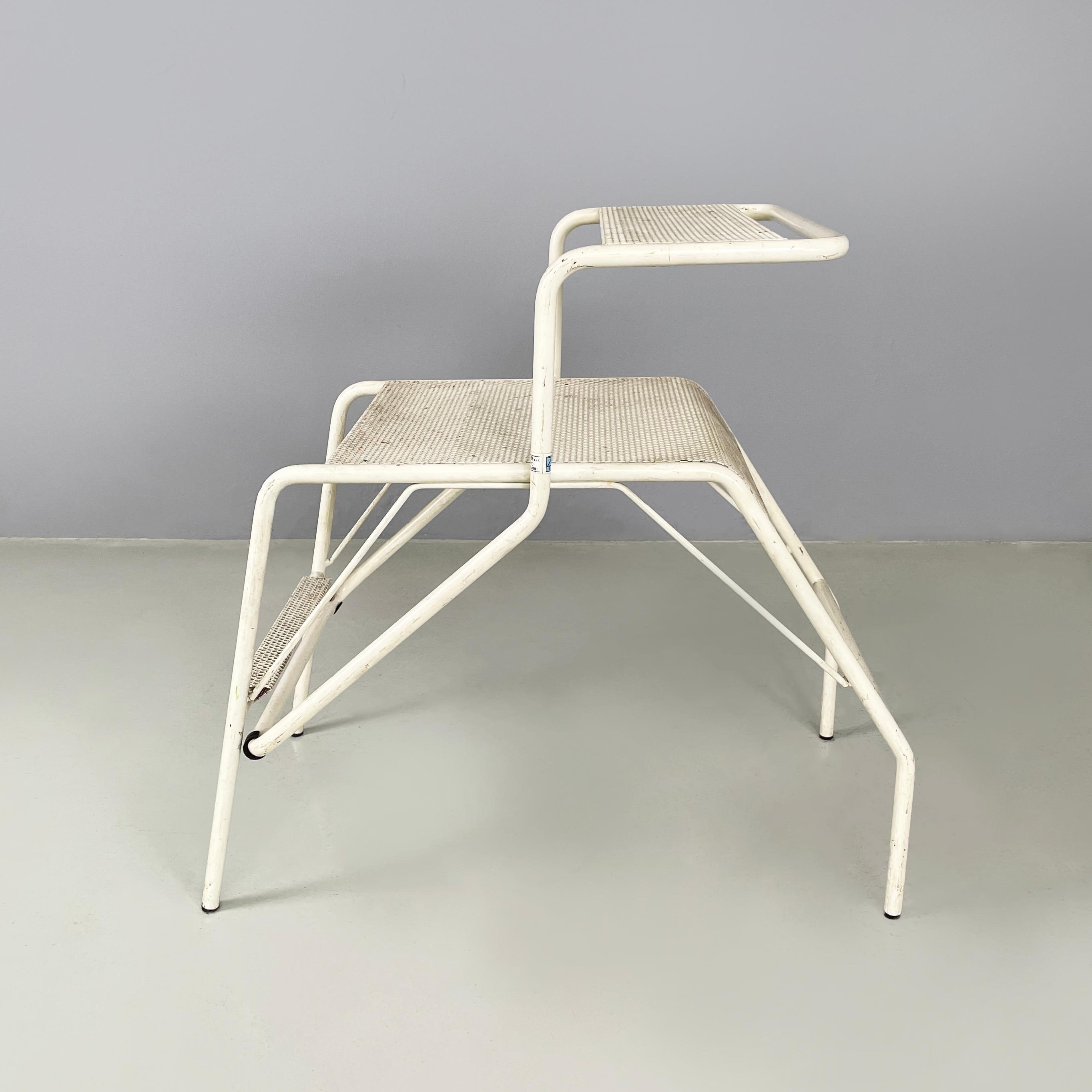 Mid-20th Century Italian mid-century modern Chair turn in to stairs in white metal, 1960s