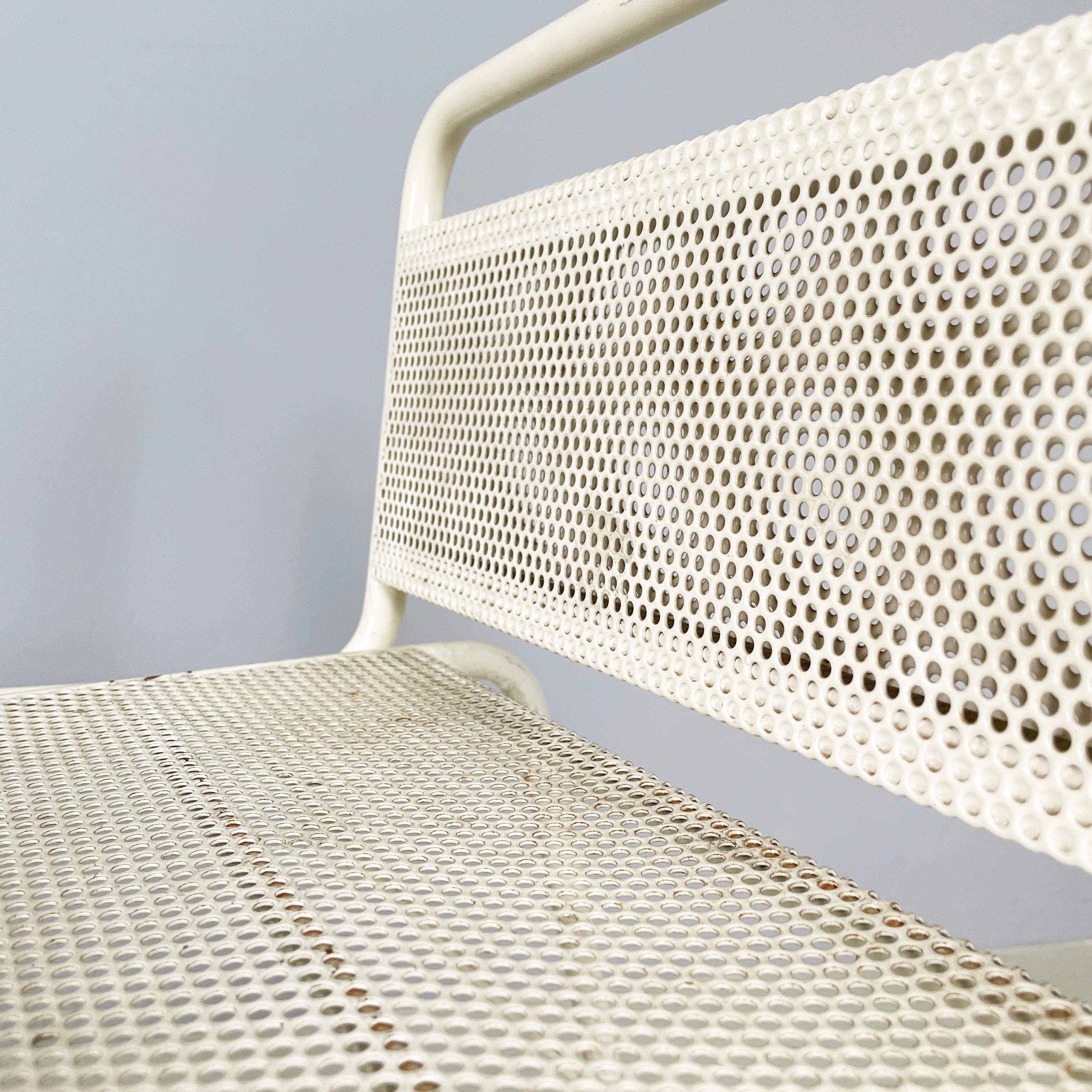 Italian mid-century modern Chair turn in to stairs in white metal, 1960s 2