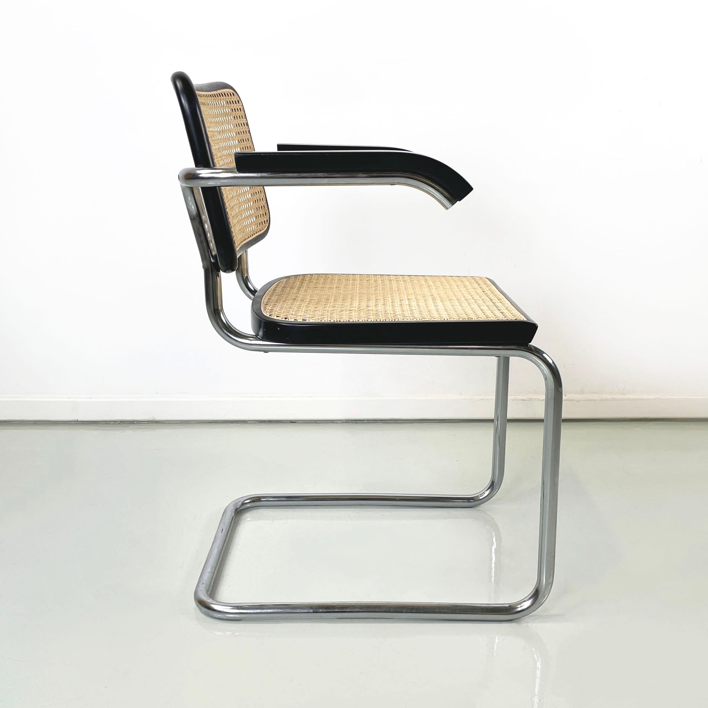 Mid-Century Modern Chaise italienne moderne du milieu du siècle avec accoudoirs par Marcel Breuer pour Gavina 1960s en vente