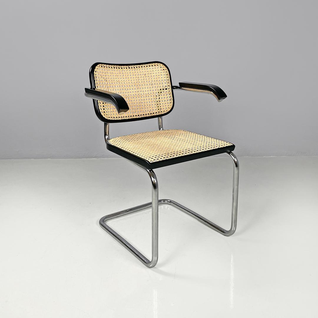 Mid-Century Modern Italian mid-century modern chair with armrests Cesca by Breuer for Gavina, 1960s