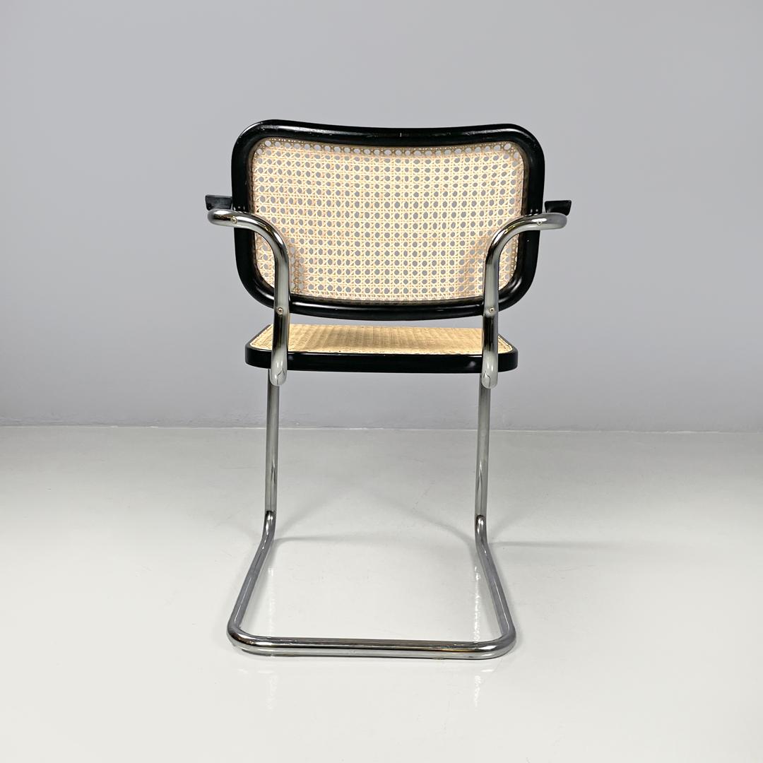 Metal Italian mid-century modern chair with armrests Cesca by Breuer for Gavina, 1960s