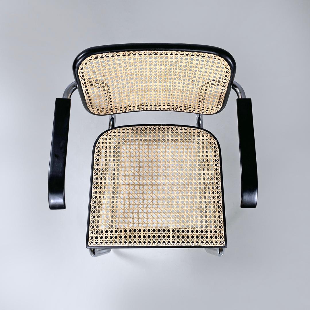 Italian mid-century modern chair with armrests Cesca by Breuer for Gavina, 1960s 1