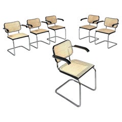 Italian mid-century modern chair with armrests Cesca by Breuer for Gavina, 1960s