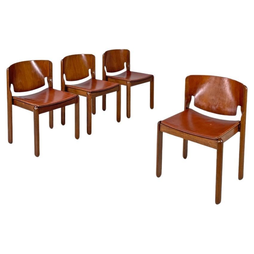 Italian mid-century modern chairs 122 by Vico Magistretti for Cassina, 1960s For Sale