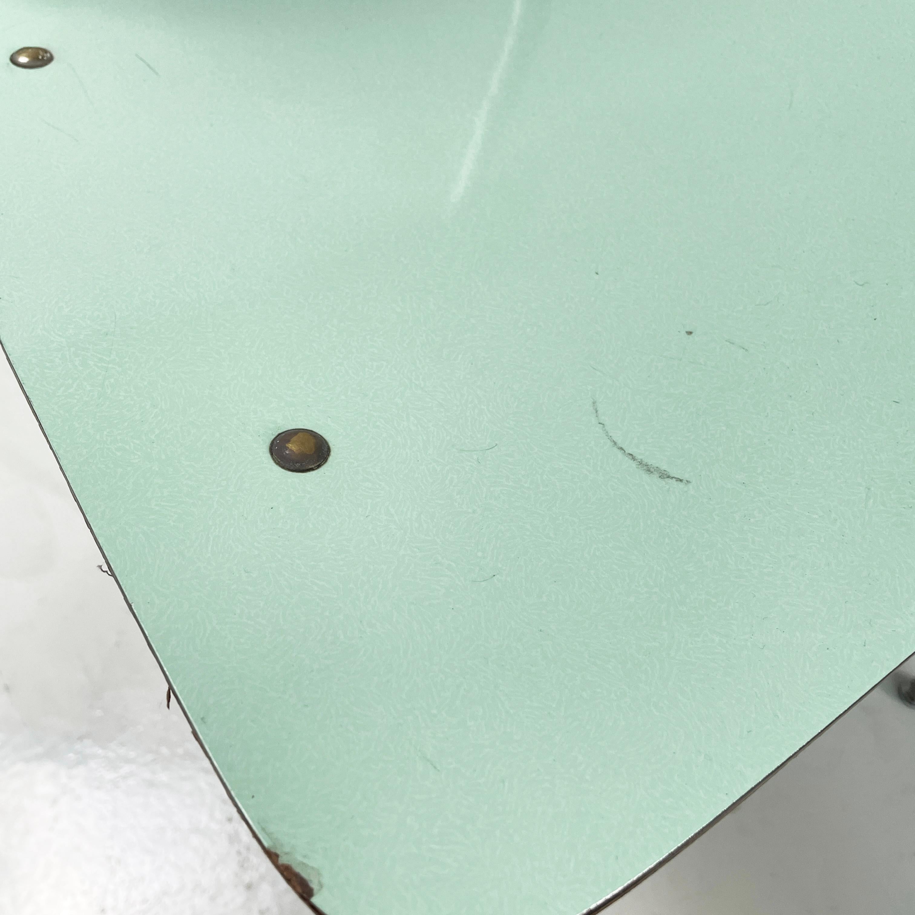 Italian mid-century modern Chairs in aqua green formica and metal, 1960s For Sale 4