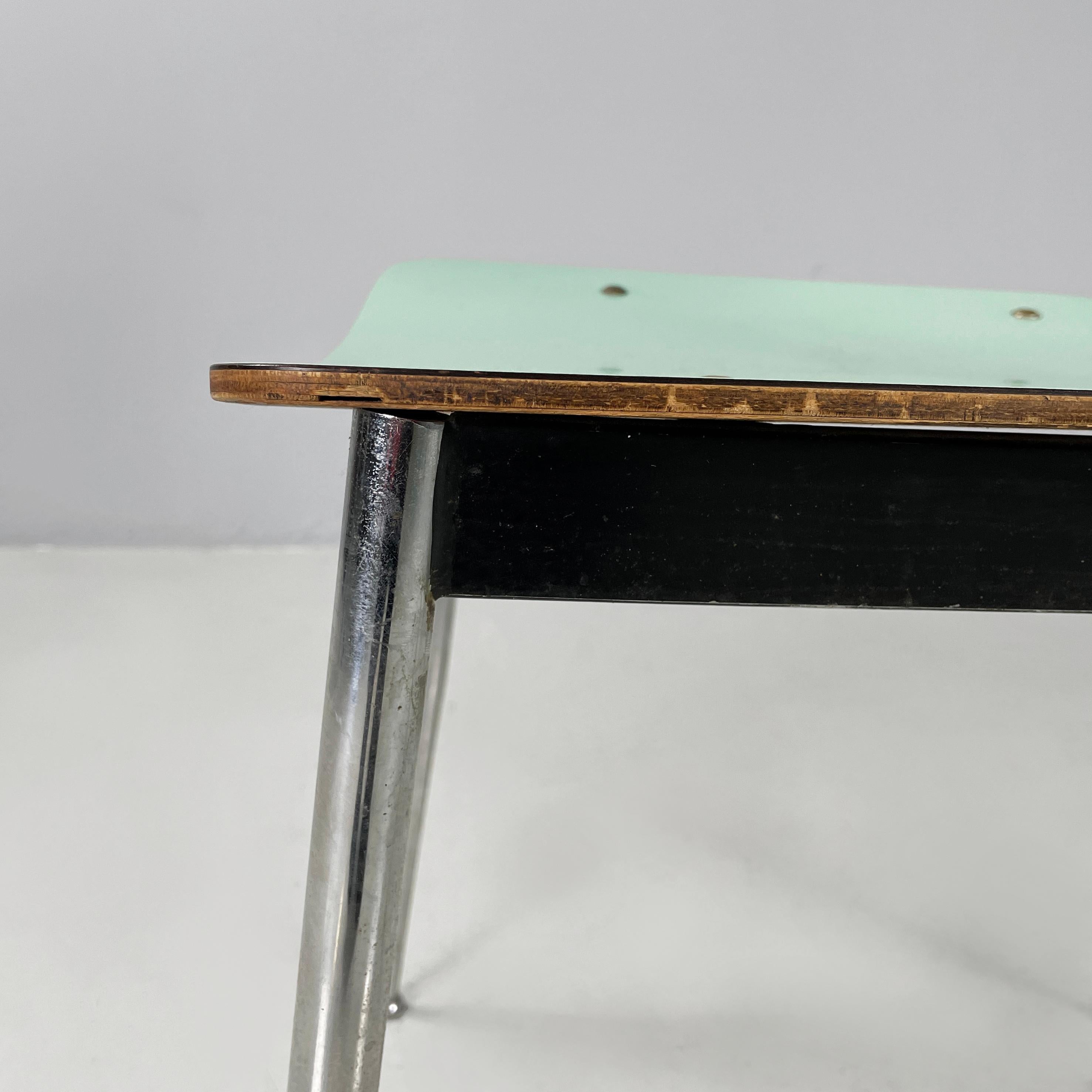 Italian mid-century modern Chairs in aqua green formica and metal, 1960s For Sale 6