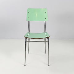 Italian mid-century modern Chairs in aqua green formica and metal, 1960s