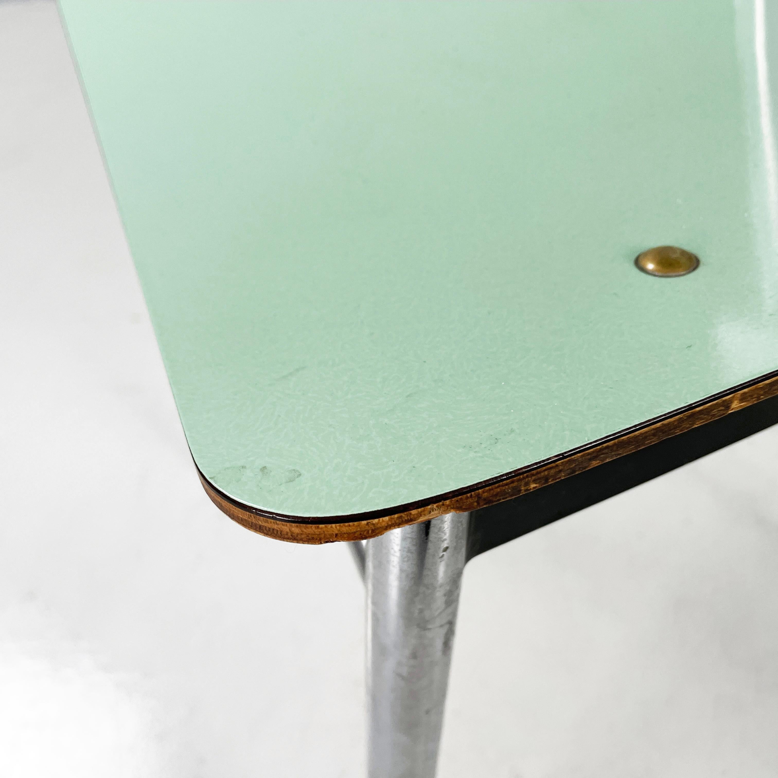 Italian mid-century modern Chairs in aqua green formica and metal, 1960s For Sale 3