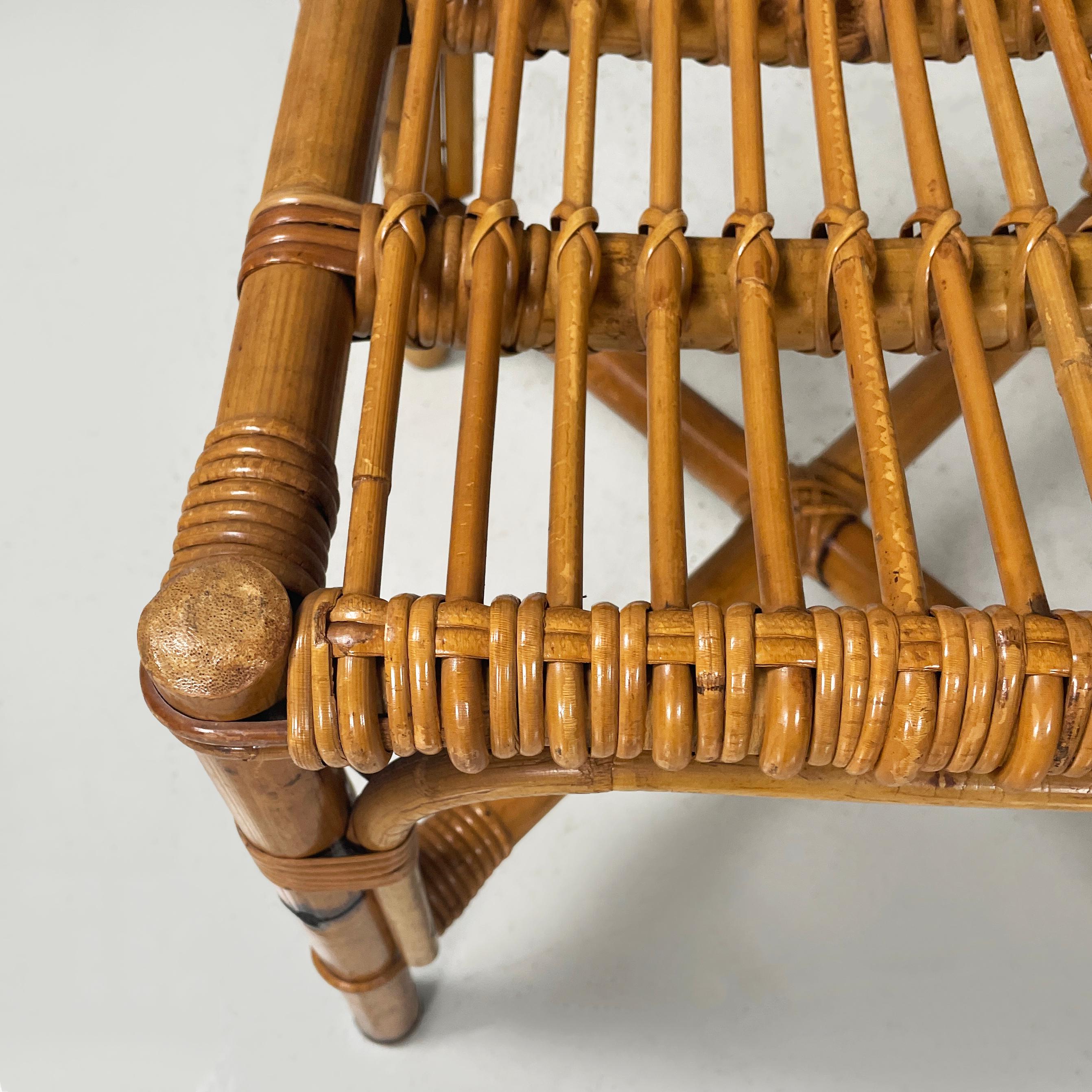 Sedie italiane di metà secolo in rattan, anni '60 in vendita 3