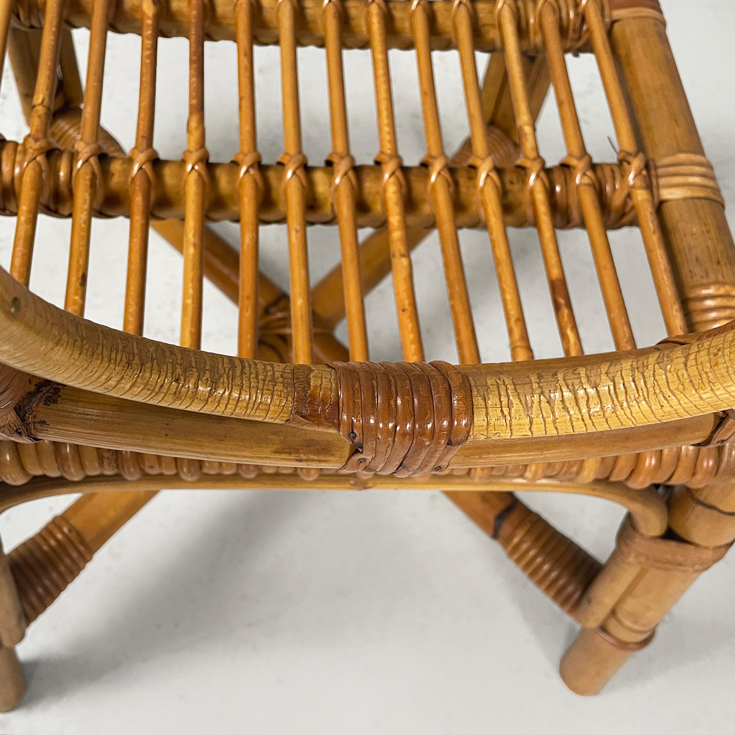 Sedie italiane di metà secolo in rattan, anni '60 in vendita 8