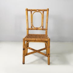 Italian mid-century modern chairs in rattan, 1960s