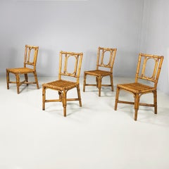Italian mid-century modern chairs in rattan, 1960s