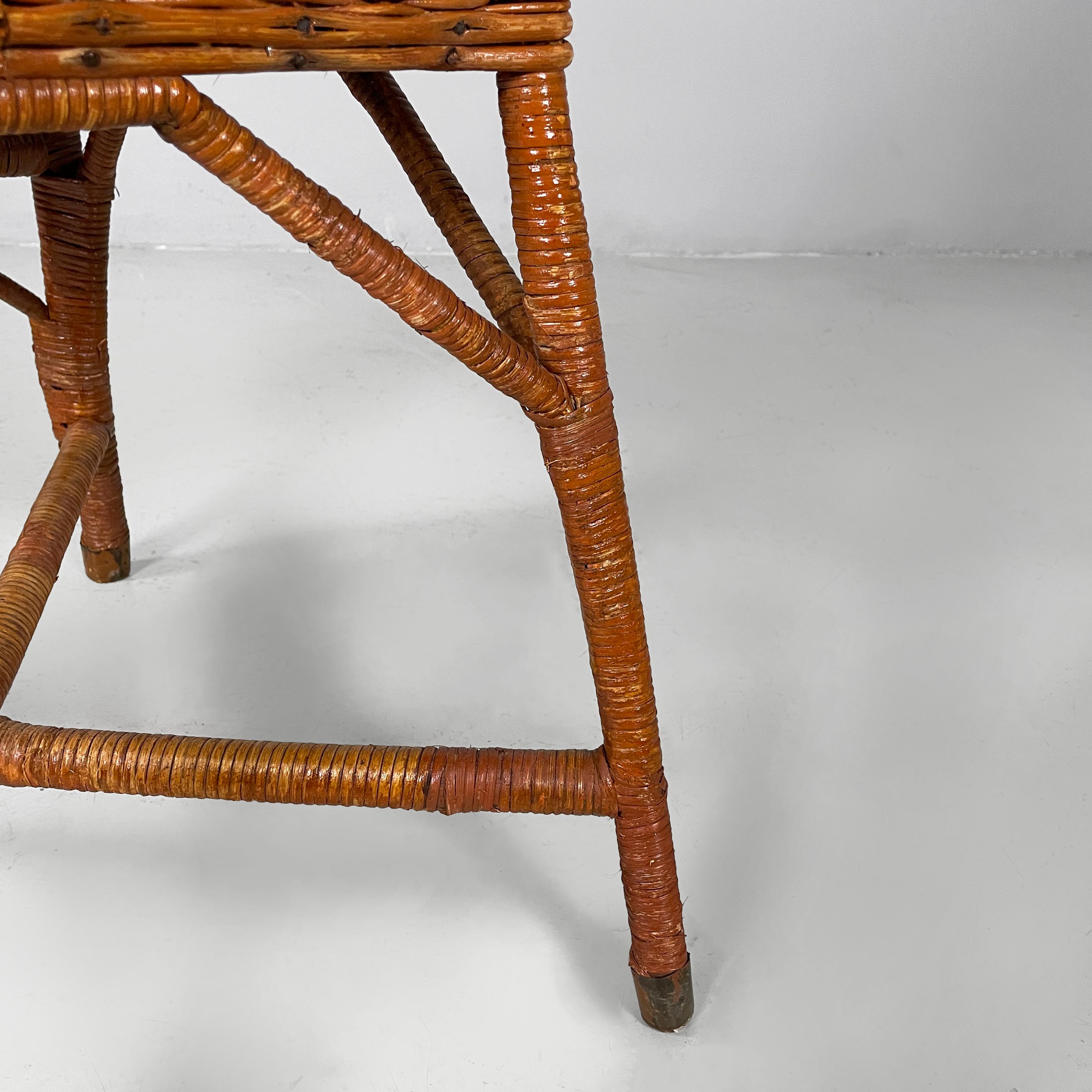 Sedie italiane di metà secolo in rattan e paglia, anni '60 in vendita 10