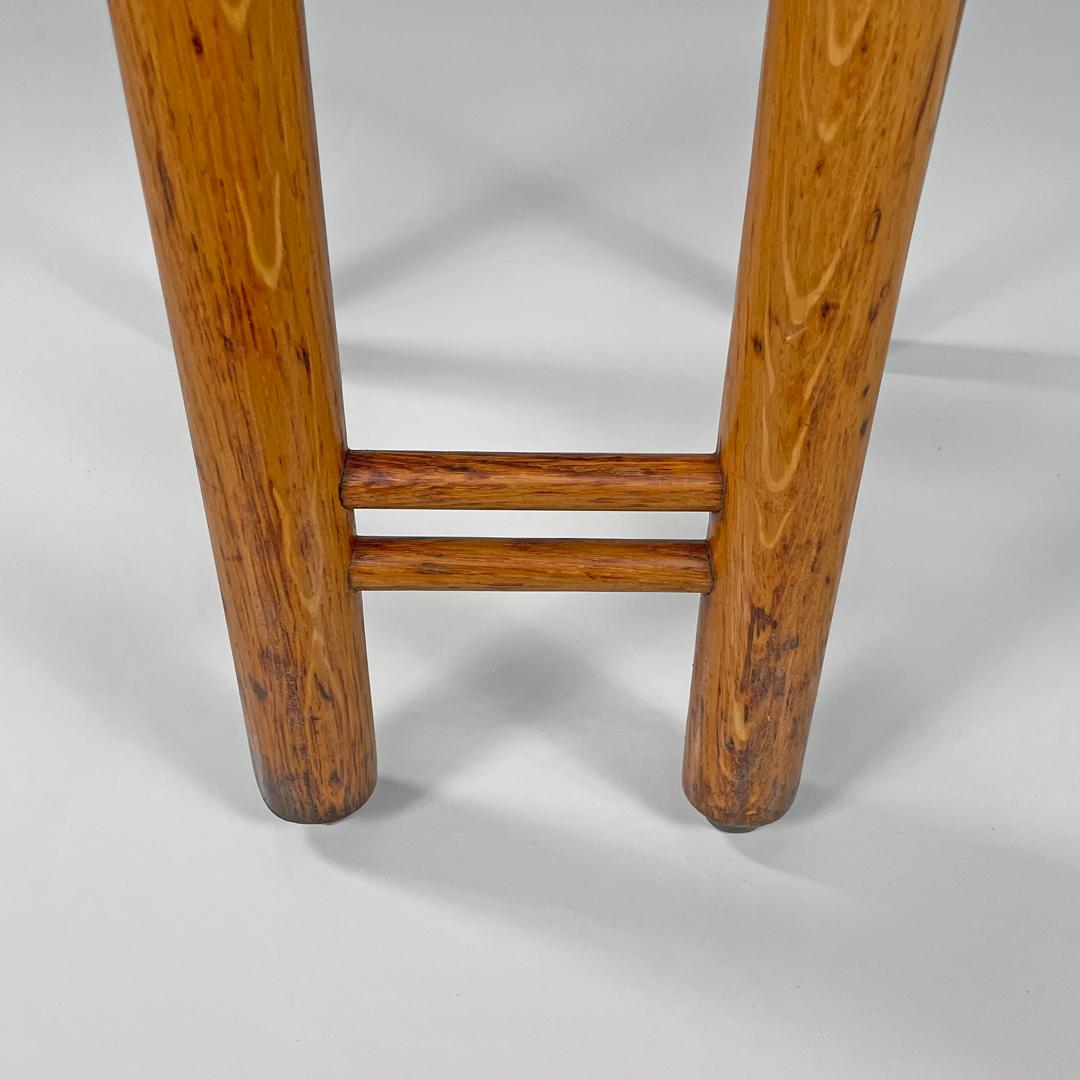 Sedie italiane di metà secolo moderno in legno e tessuto di lino bianco avorio, anni '60 in vendita 9