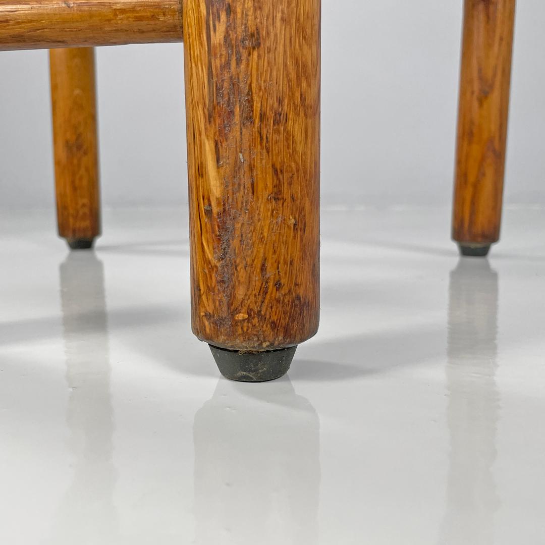 Sedie italiane di metà secolo moderno in legno e tessuto di lino bianco avorio, anni '60 in vendita 12
