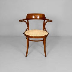 Italian mid-century modern chairs in wood and straw, 1950s