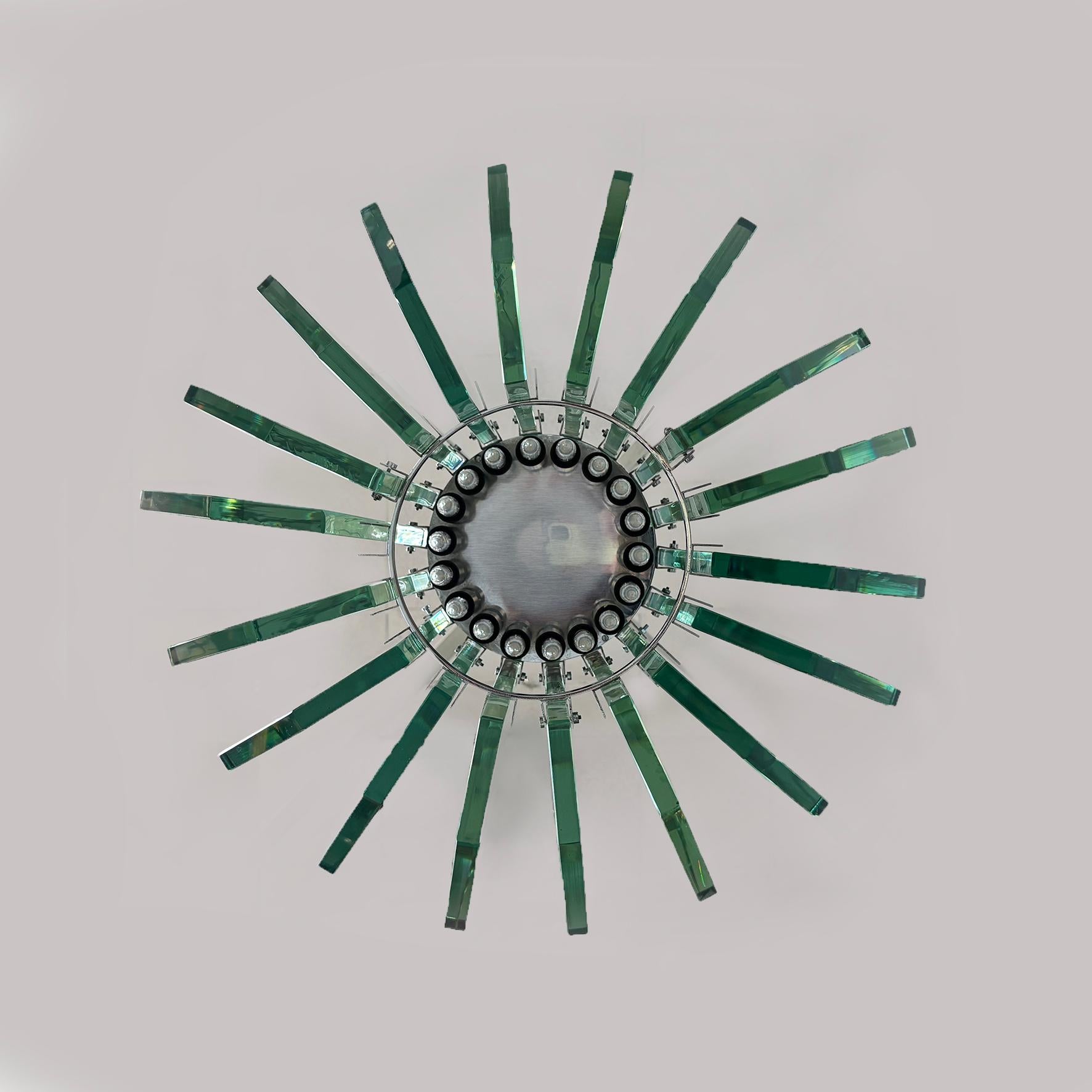 Araña moderna italiana de mediados de siglo de Max Ingrand para Fontana Arte, años 60 en Bueno estado para la venta en MIlano, IT