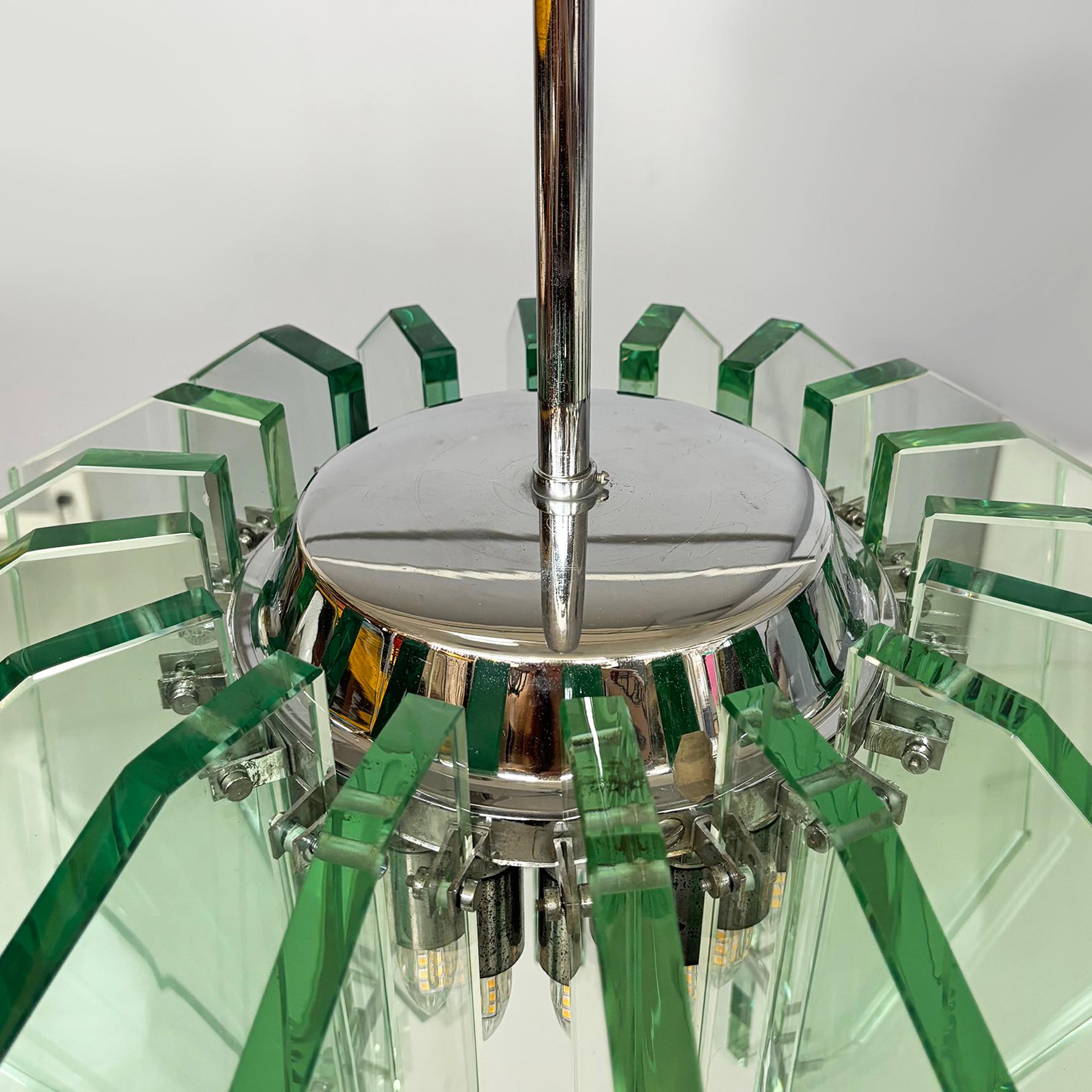 Araña moderna italiana de mediados de siglo de Max Ingrand para Fontana Arte, años 60 Vidrio en venta