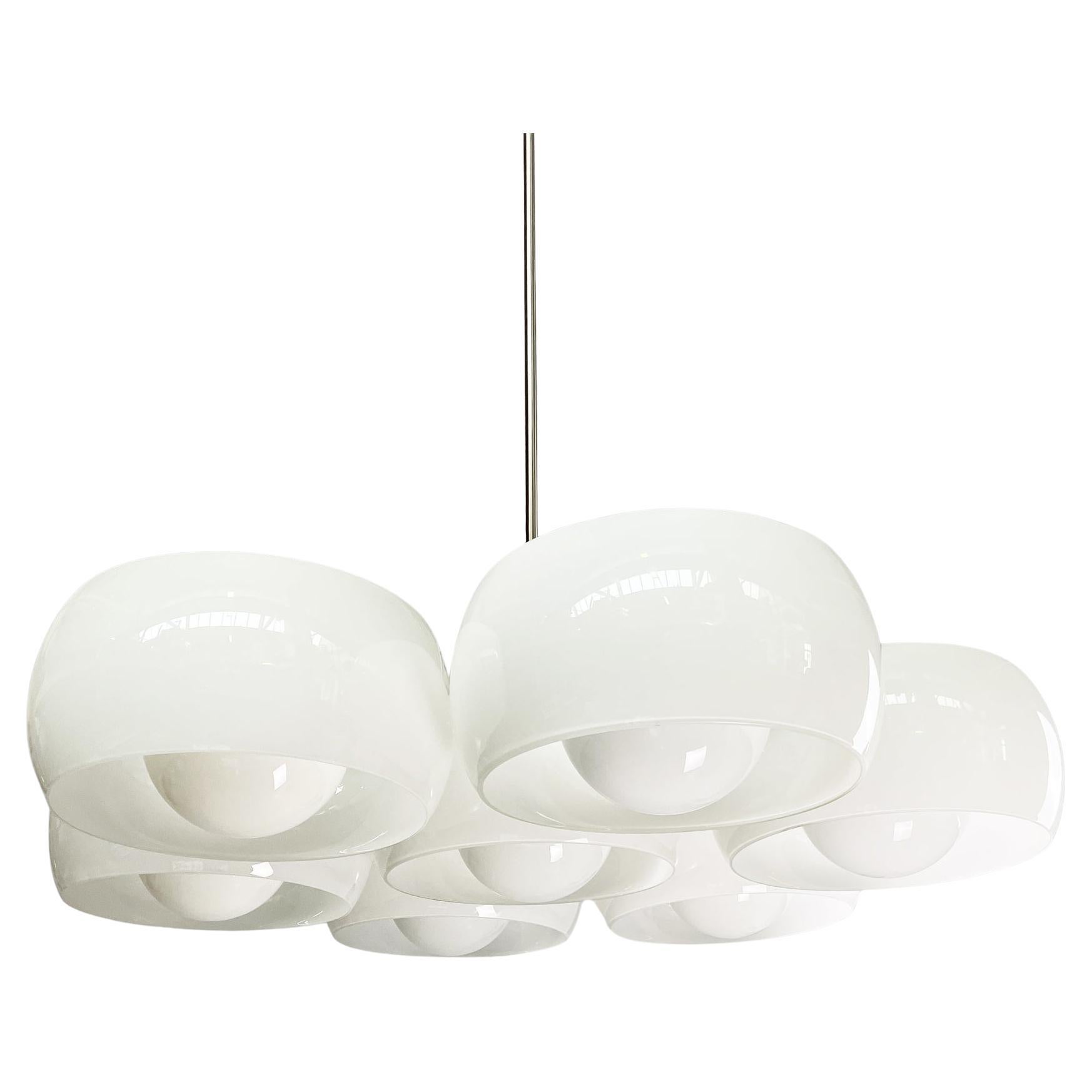 Italian mid-century modern chandelier Eptaclinio Magistretti Artemide, 1970s