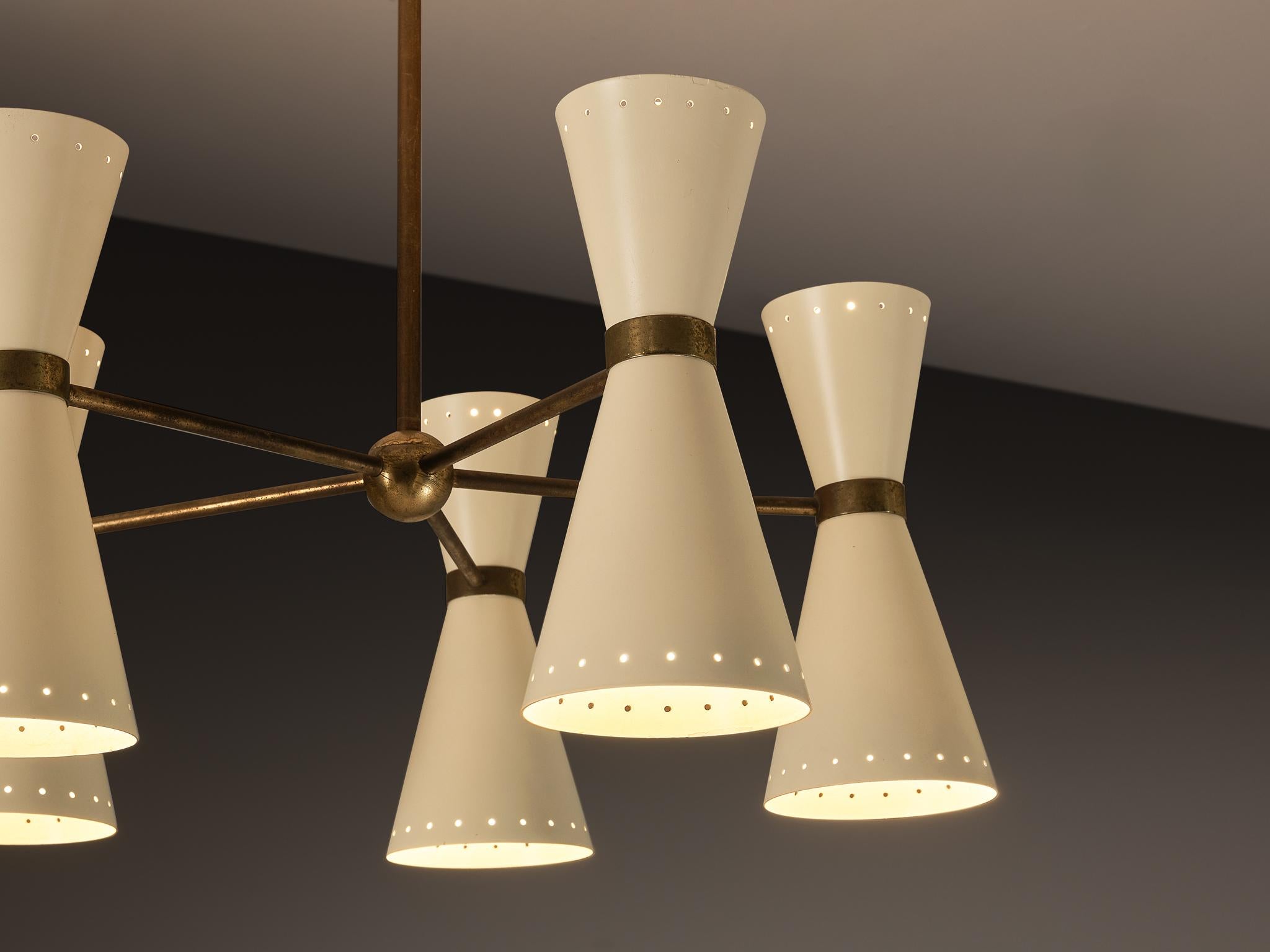 Mid-Century moderno Lampadario italiano del Mid-Century Modern in vendita