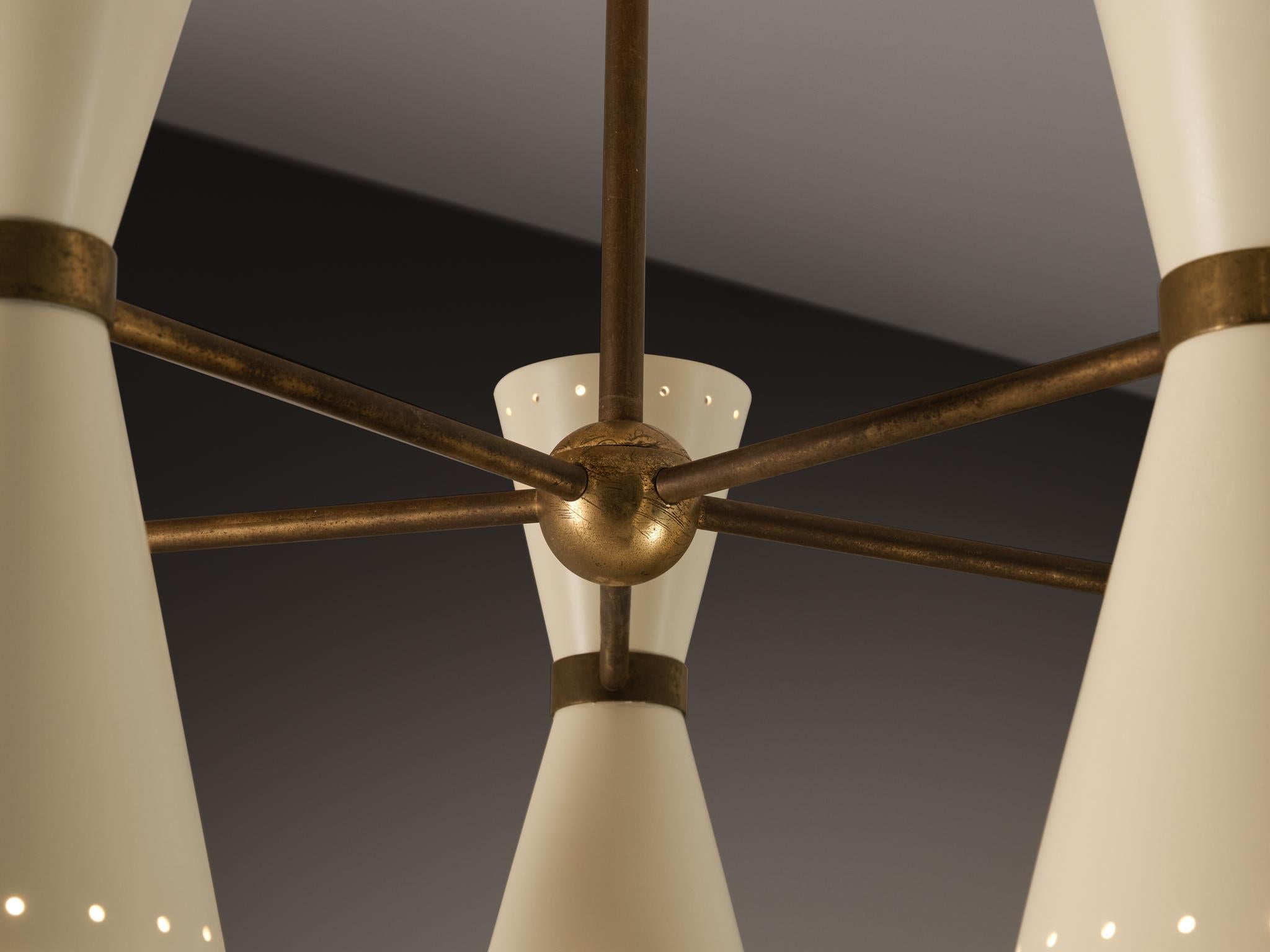 Italiano Lampadario italiano del Mid-Century Modern in vendita