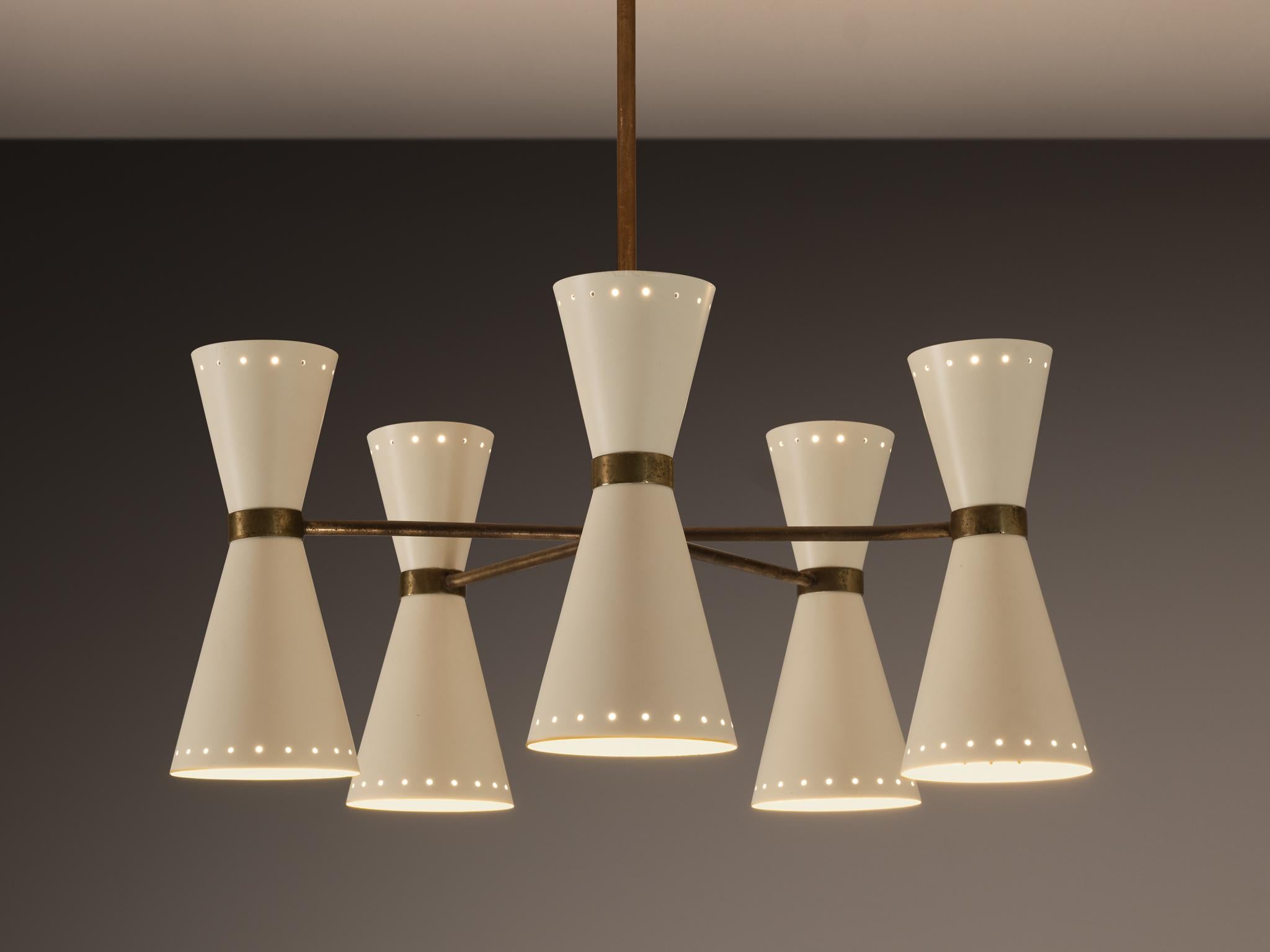 Lampadario italiano del Mid-Century Modern In condizioni buone in vendita a Waalwijk, NL