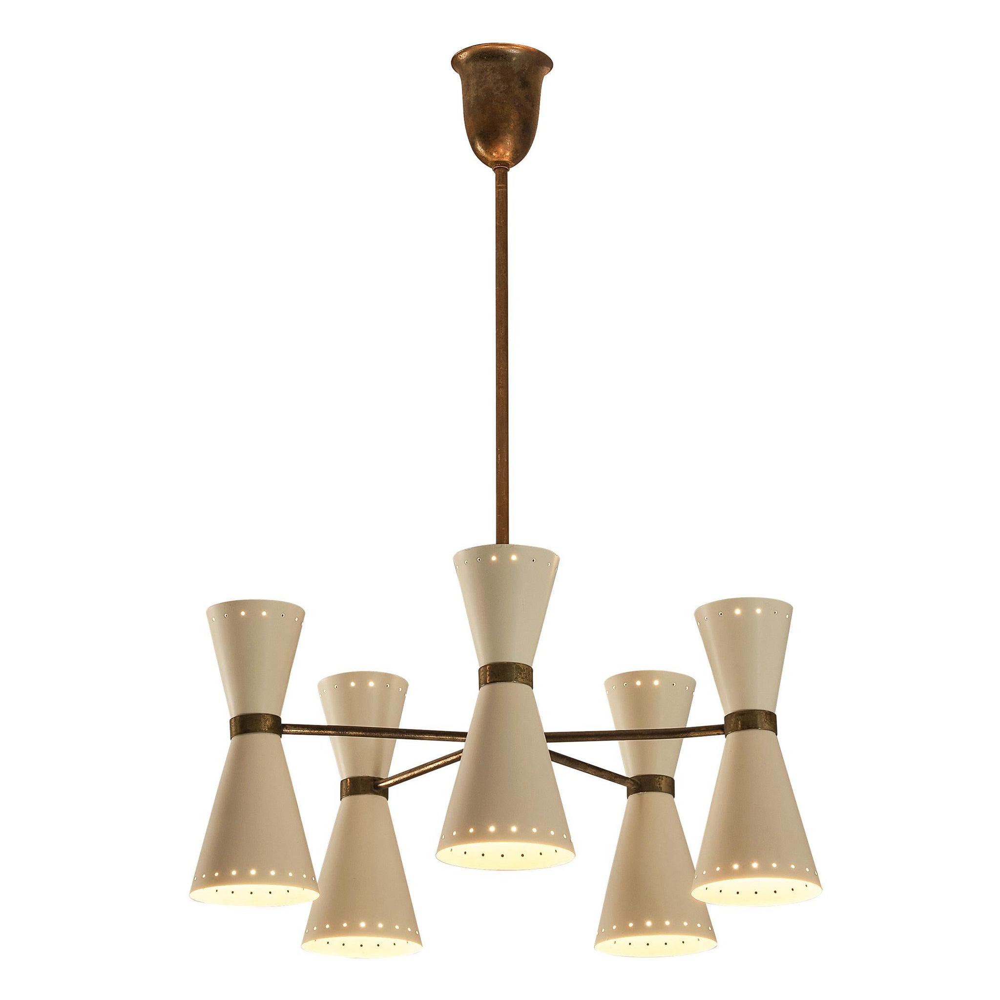 Lustre italien moderne du milieu du siècle en vente
