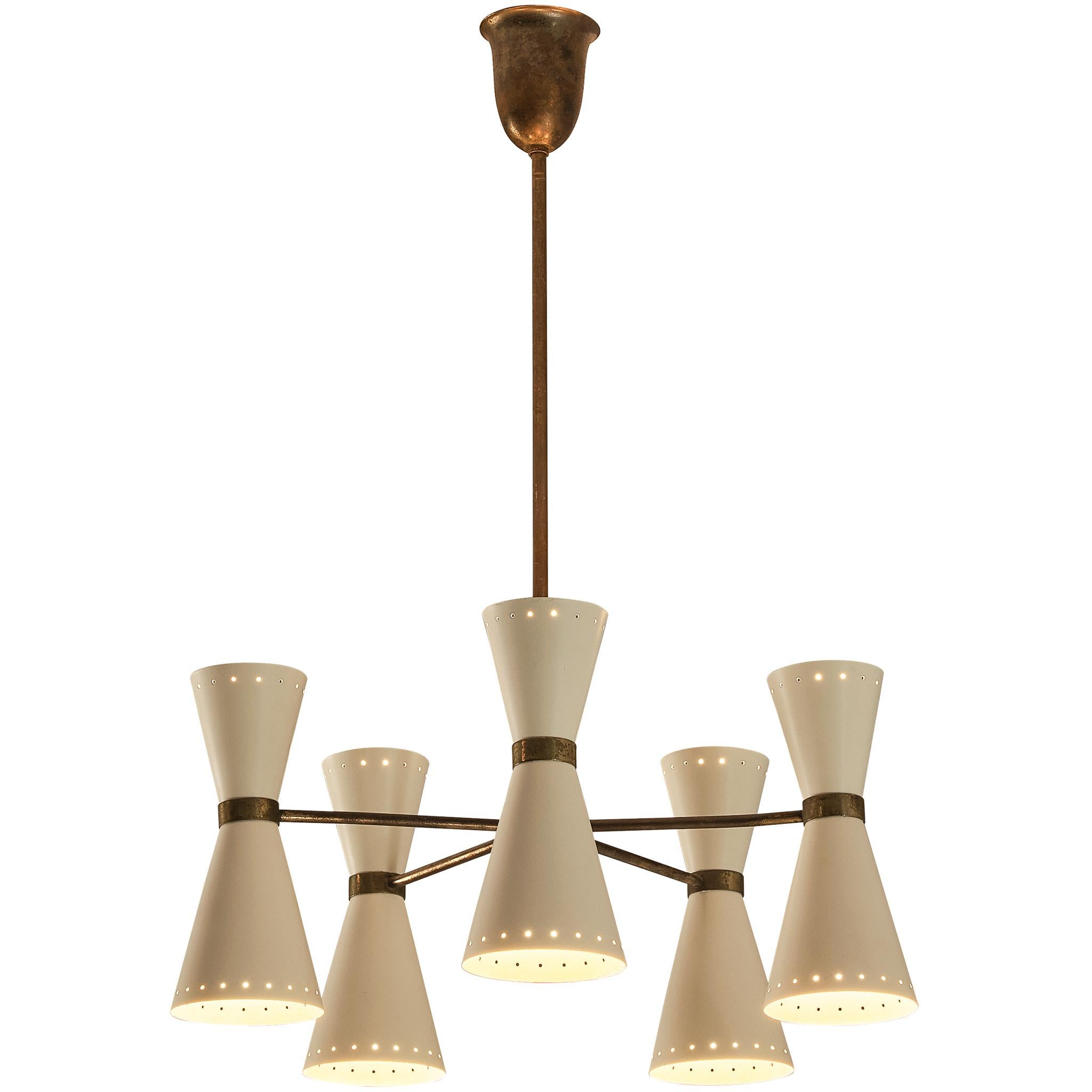Lampadario italiano del Mid-Century Modern in vendita