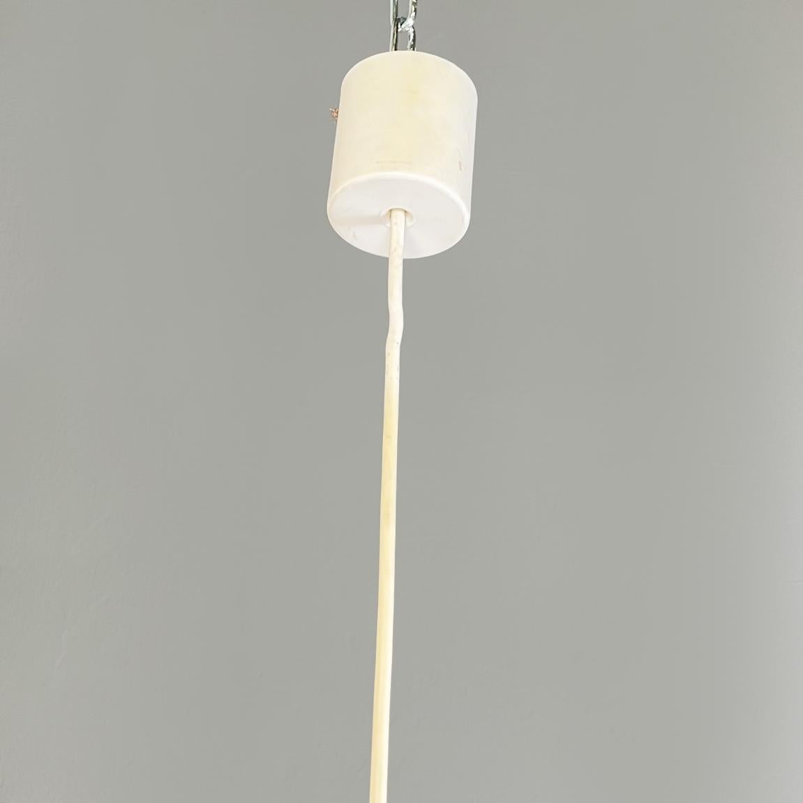 Italian Mid-Century Modern Chandelier in Cocoon and White Metal, 1960s For Sale 6