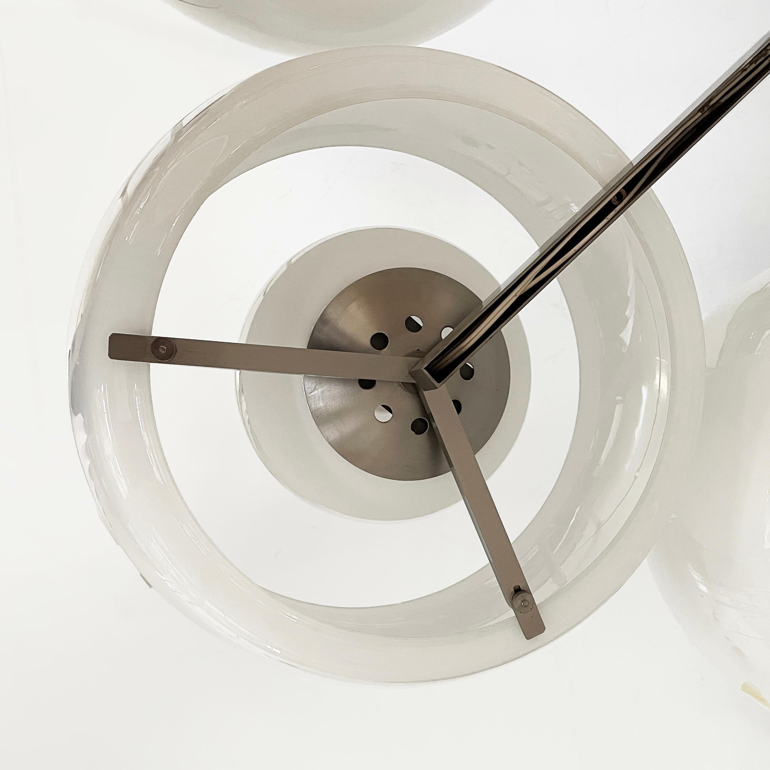 Italian mid-century modern chandelier Pentaclinio by Magistretti Artemide, 1970s For Sale 8