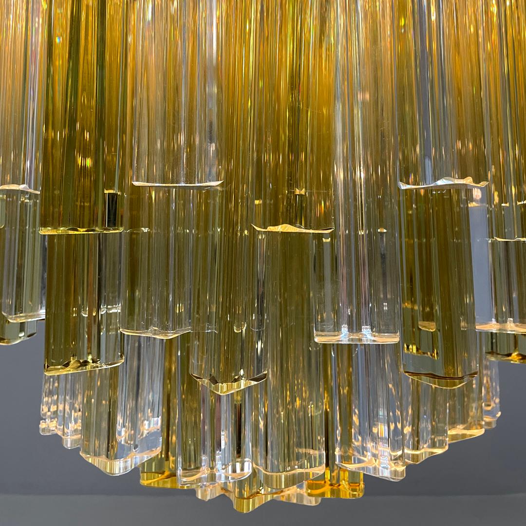 Italian mid-century modern chandelier Triedri in Murano glass by Venini, 1960s 9