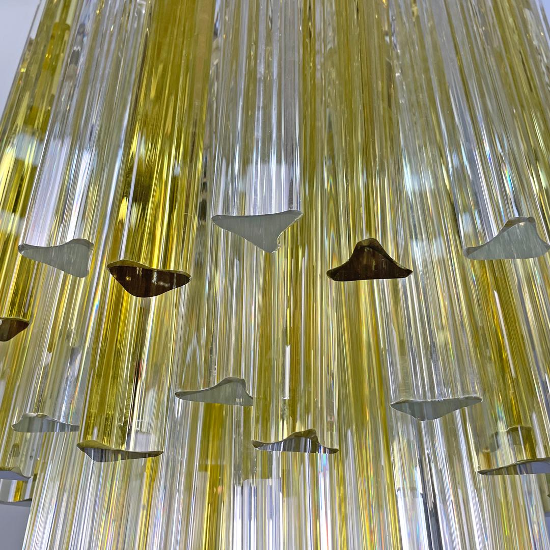 Italian mid-century modern chandelier Triedri in Murano glass by Venini, 1960s 10