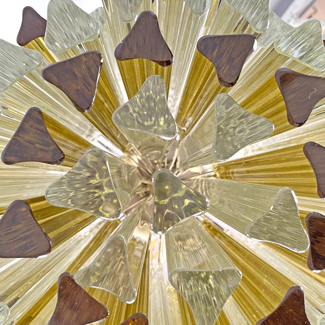 Italian mid-century modern chandelier Triedri in Murano glass by Venini, 1960s 12