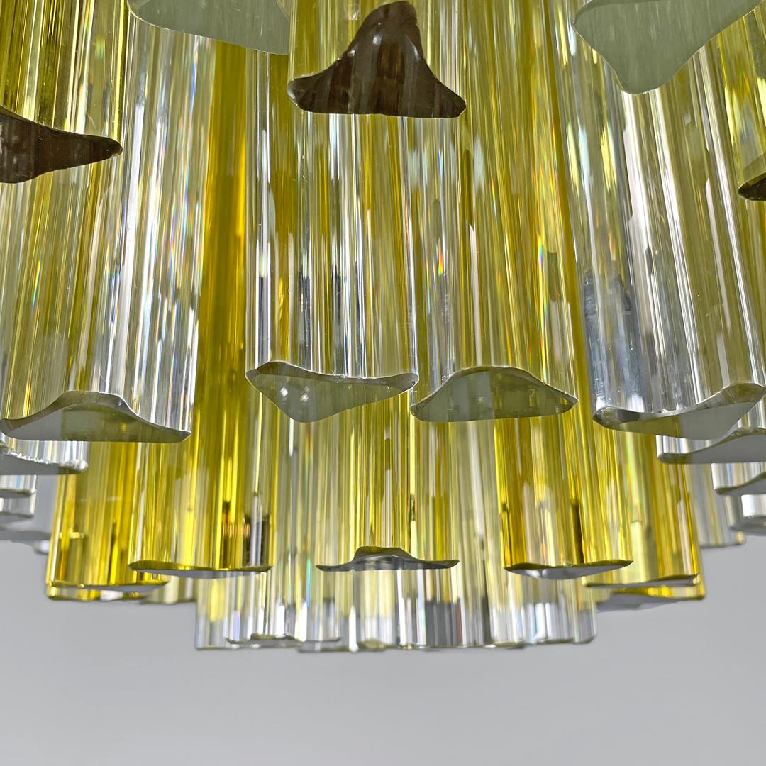 Italian mid-century modern chandelier Triedri in Murano glass by Venini, 1960s 13