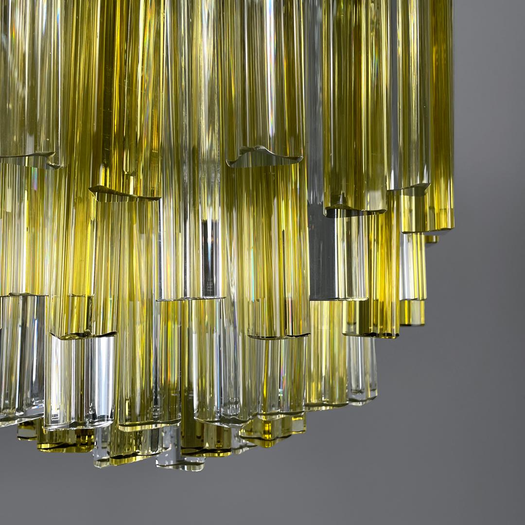 Italian mid-century modern chandelier Triedri in Murano glass by Venini, 1960s 14