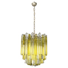 Italian mid-century modern chandelier Triedri in Murano glass by Venini, 1960s