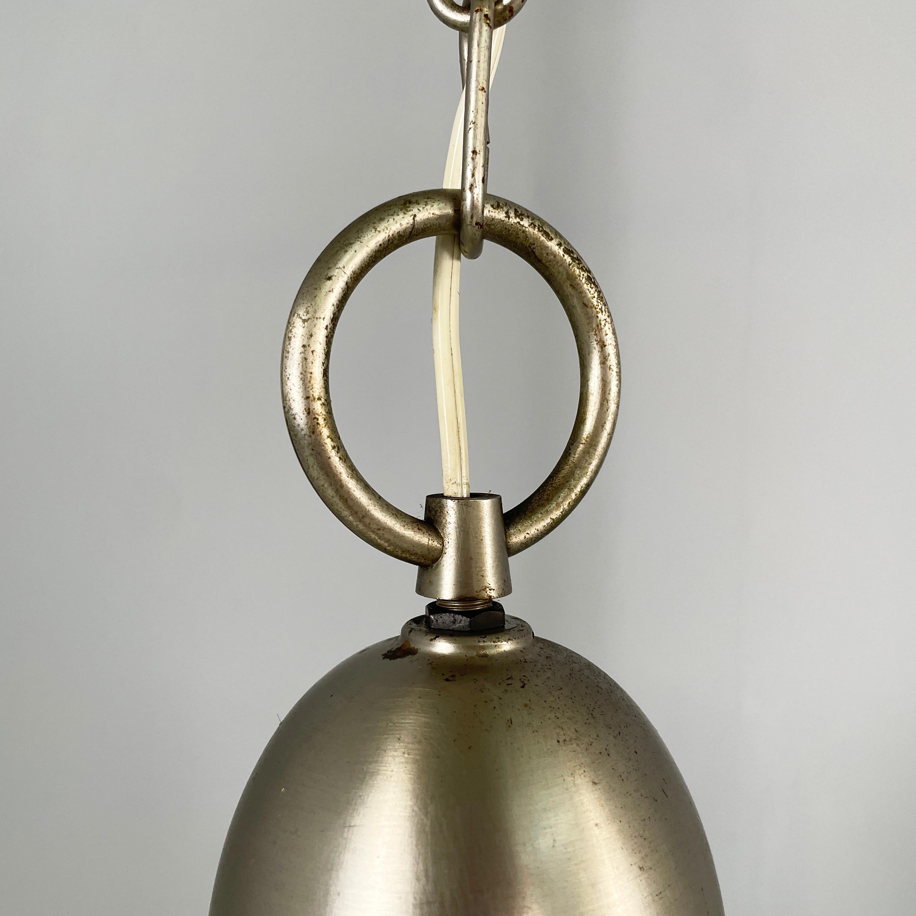 Italian mid-century modern Chandeliers in opaline glass and metal, 1960s For Sale 6