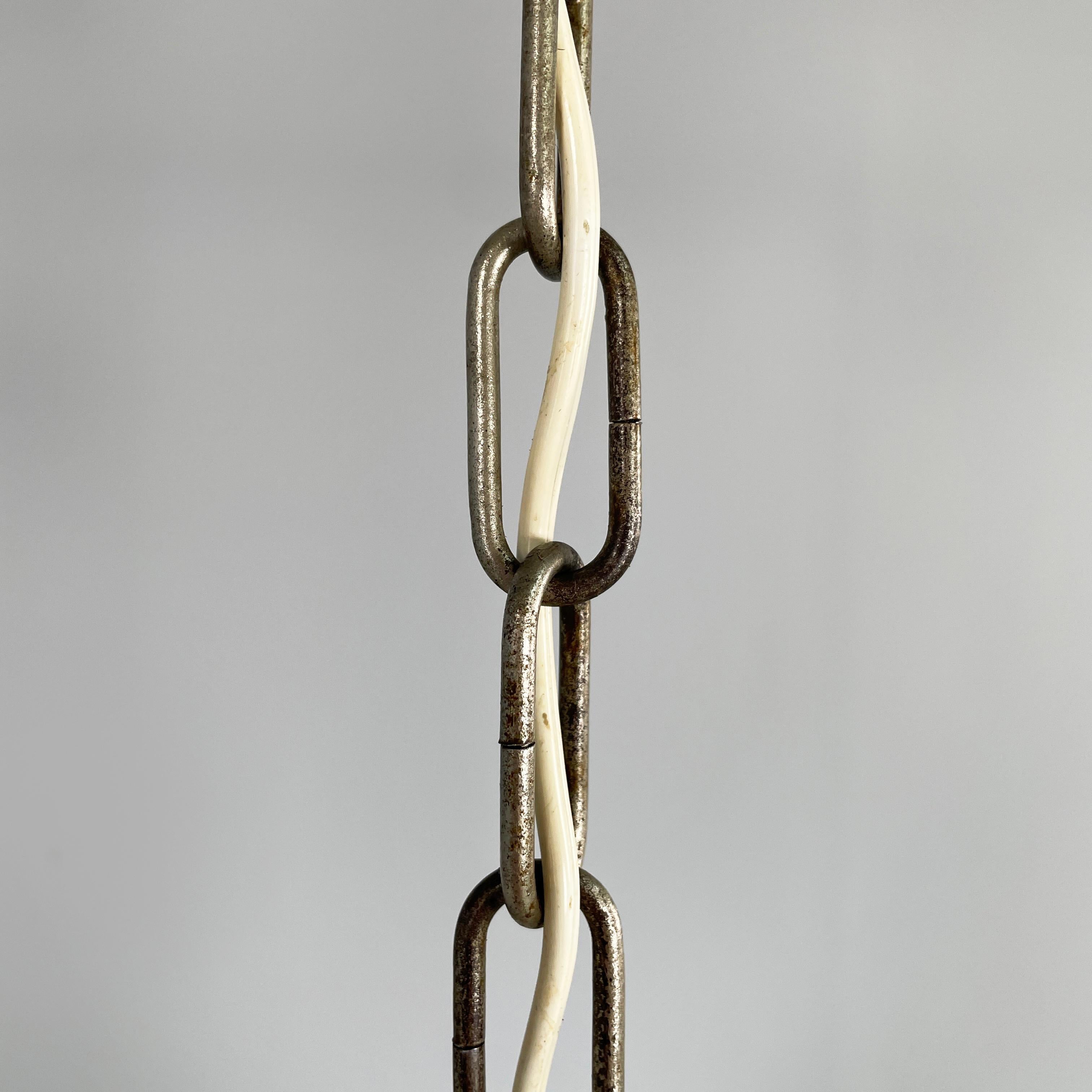 Italian mid-century modern Chandeliers in opaline glass and metal, 1960s For Sale 7