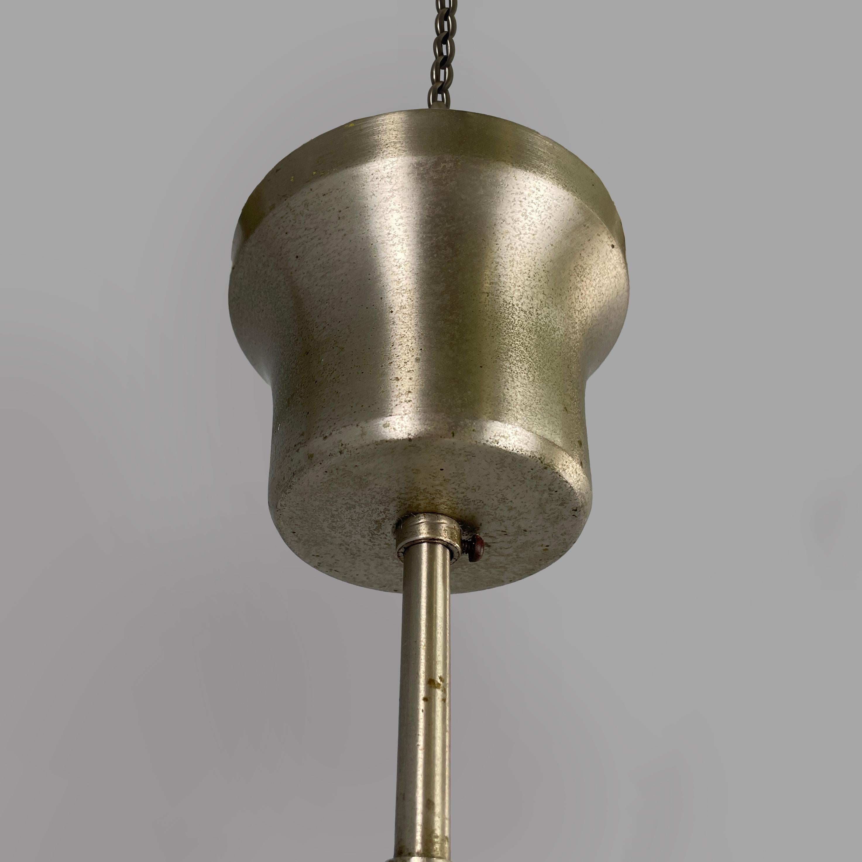 Italian mid-century modern Chandeliers in opaline glass and metal, 1960s For Sale 9