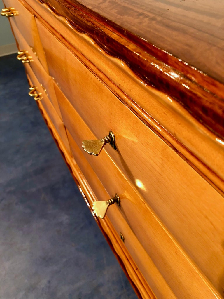 Brass Italian Mid-Century Modern Chest of Drawers by Paolo Buffa, 1950s For Sale